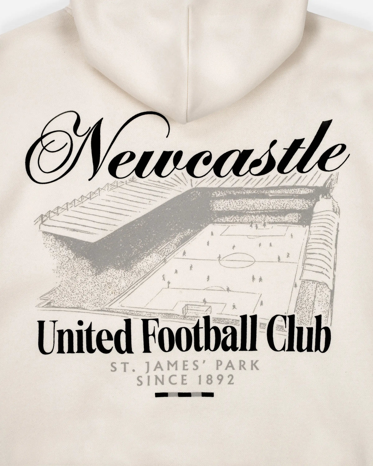 Newcastle United Men's Retro Crest Off-White Full Zip Stadium Hoodie