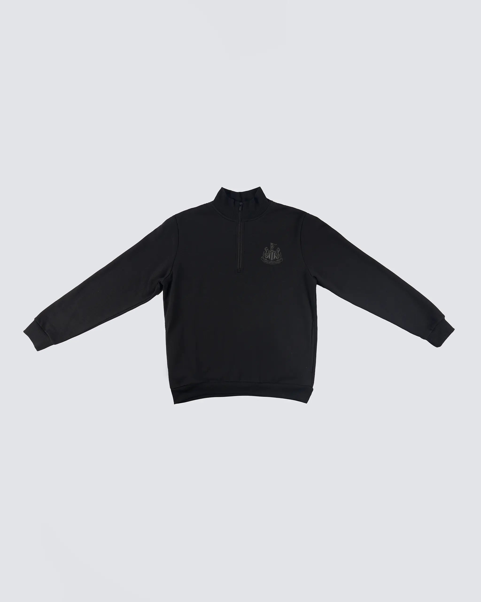 Newcastle United Men's Black 1/4 Zip Sweatshirt