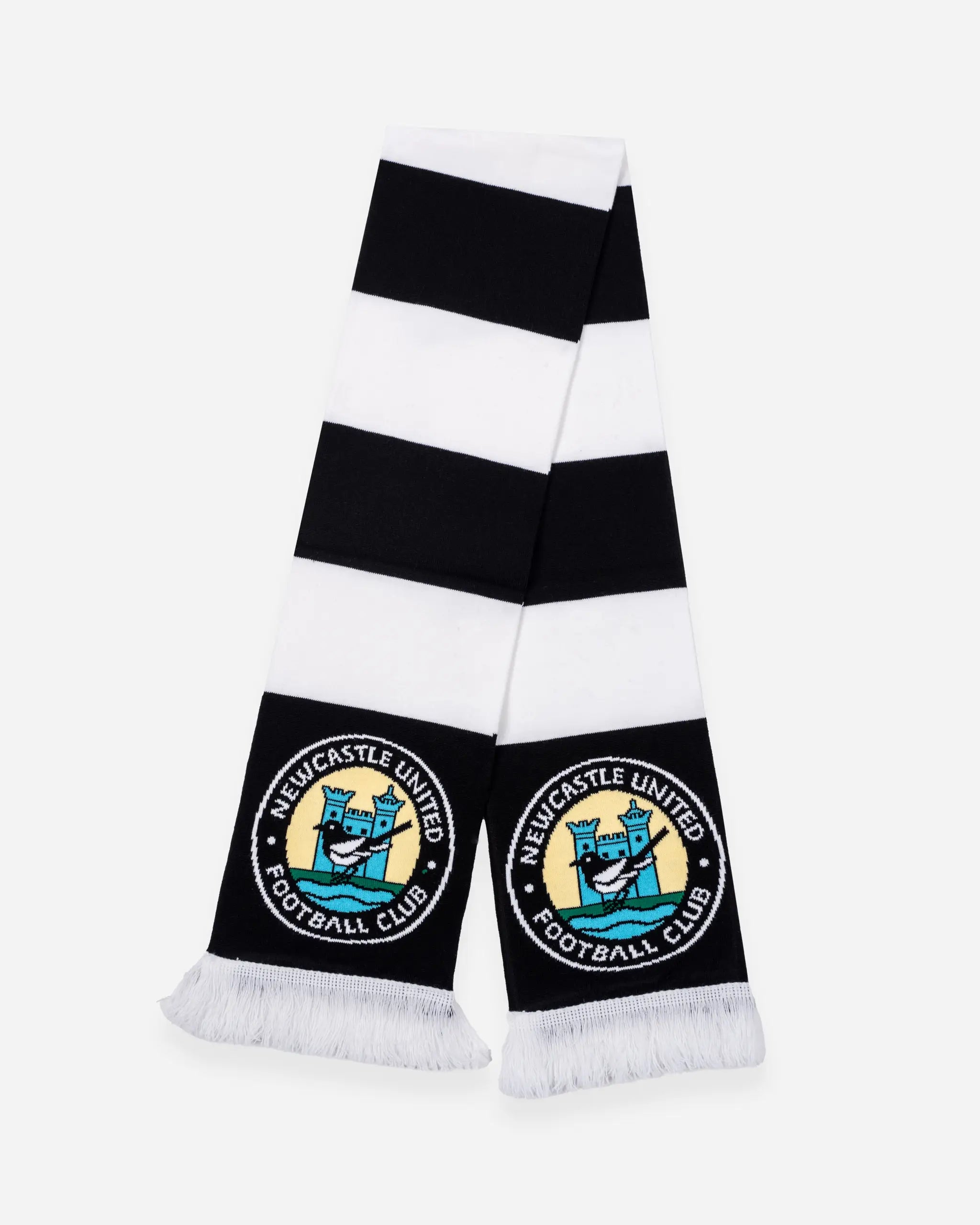 Newcastle United Black & White Retro Crest Jacquard Scarf