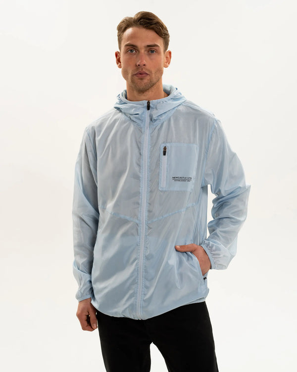 Newcastle United Men's Lightweight Light Blue Hooded Jacket