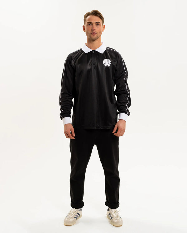 Newcastle United Men's Striped Long Sleeve Polo Shirt