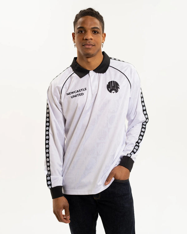 Newcastle United Men's White Long Sleeve Polo Shirt