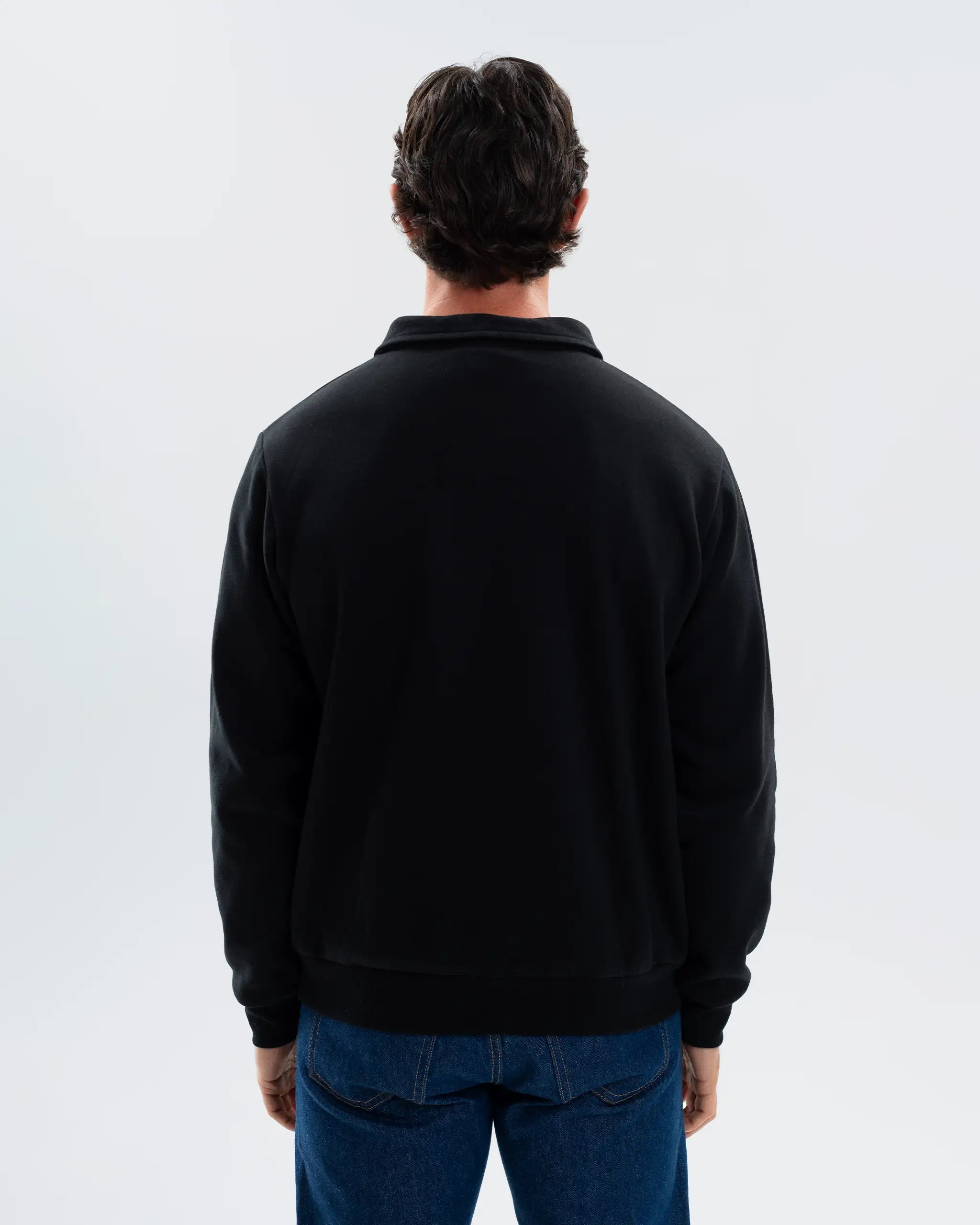 Newcastle United Men's Essentials Range Black 1/4 Zip Sweater
