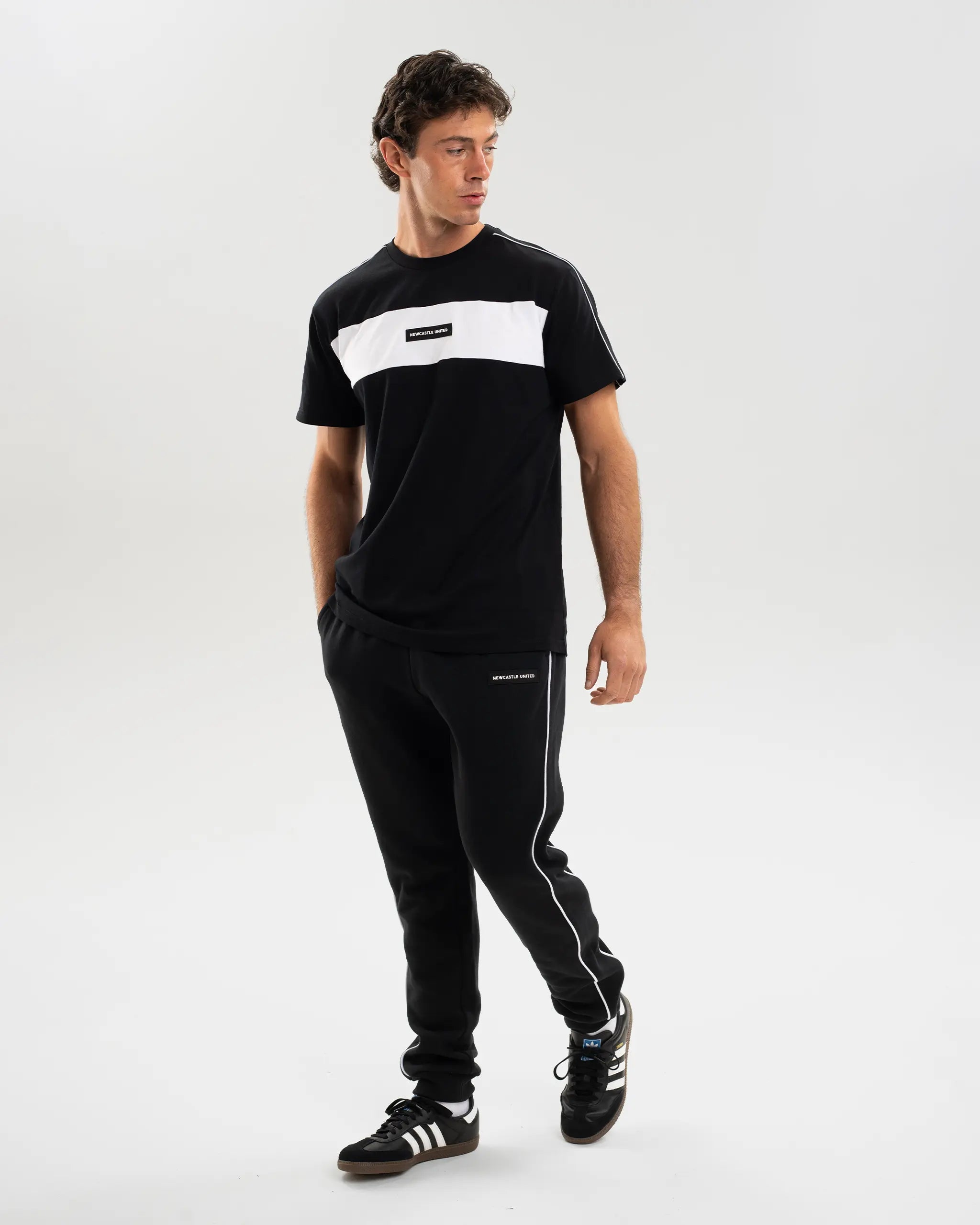 Newcastle United Men's Black Colour Block T-Shirt