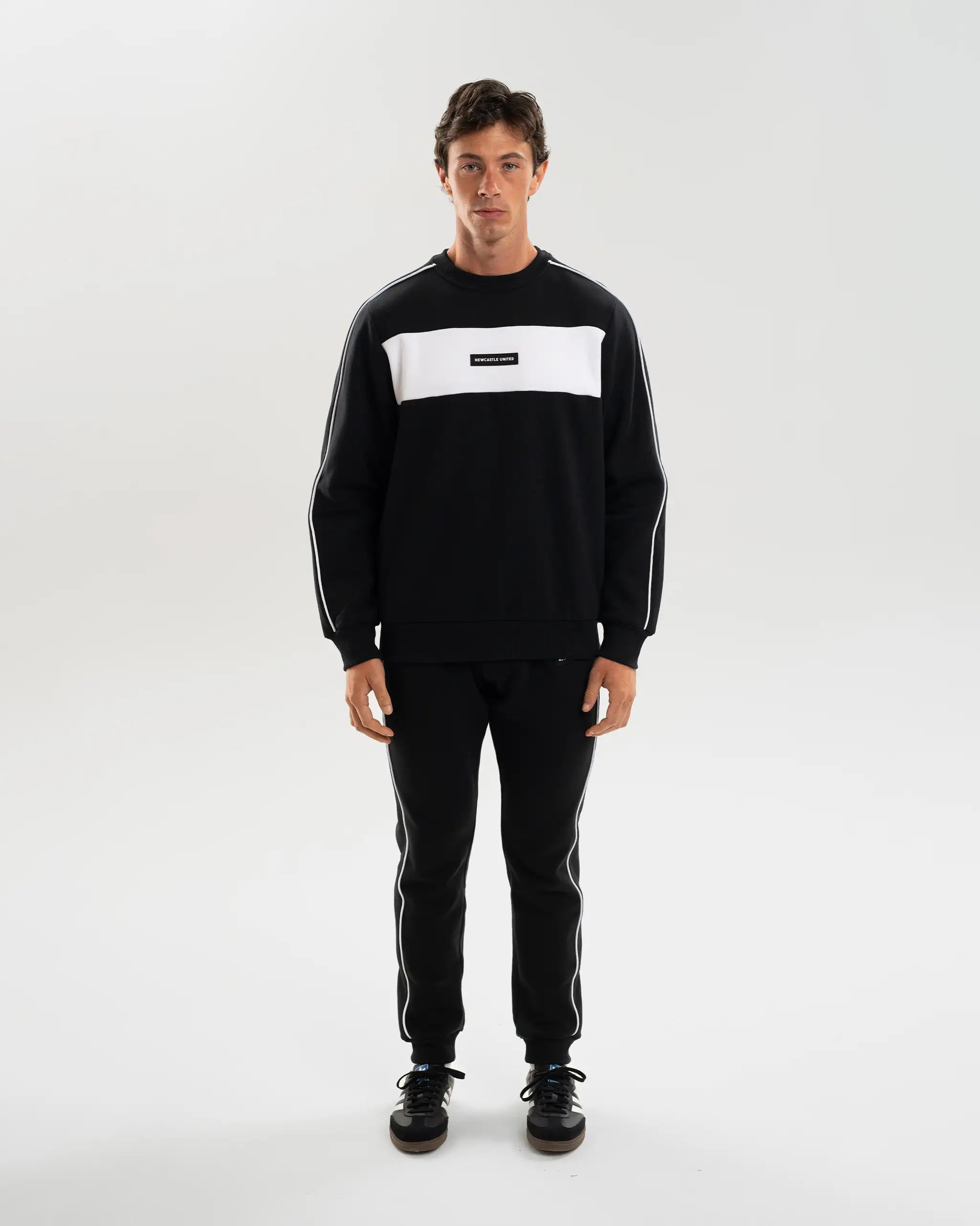 Newcastle United Men's Black Colour Block Sweatshirt