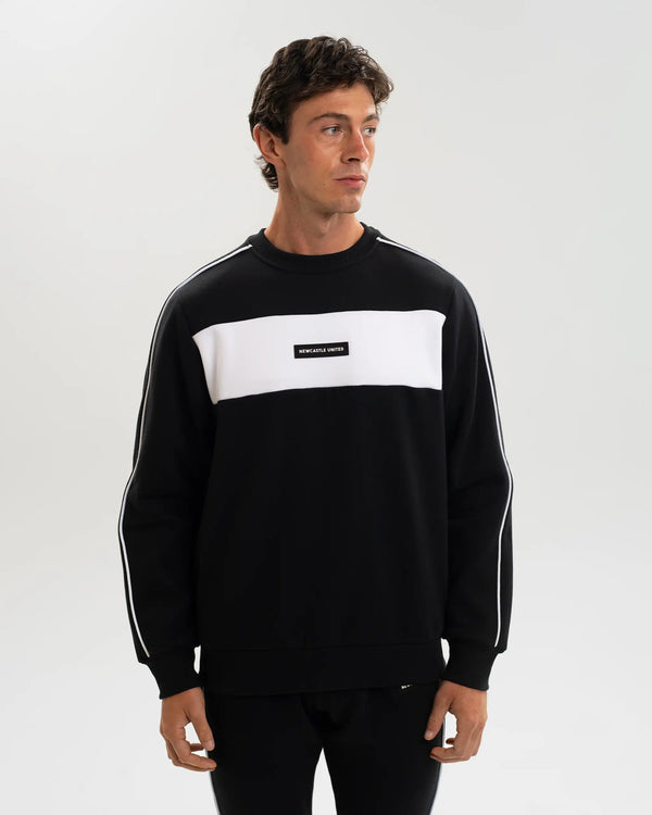 Newcastle United Men's Black Colour Block Sweatshirt