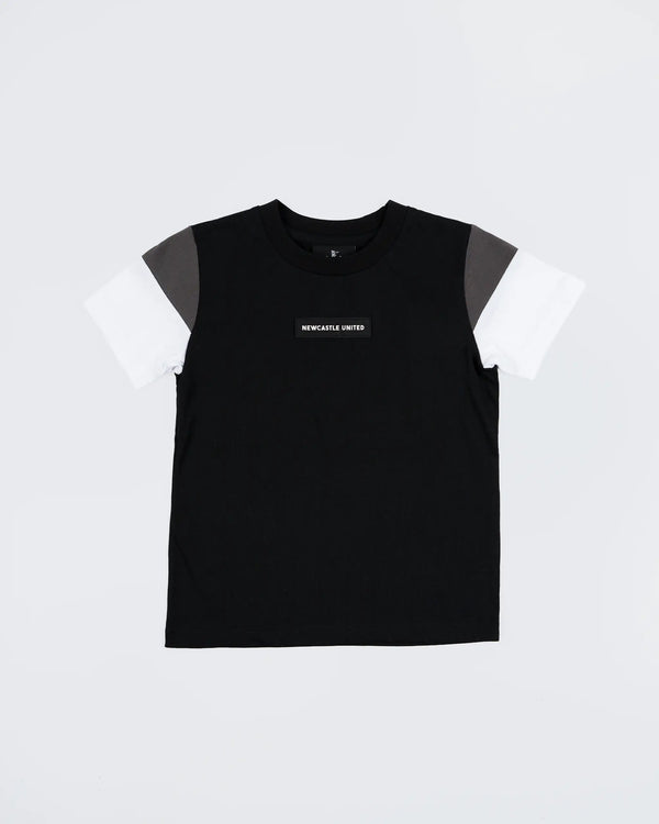 Newcastle United Kids' Black Colour Block T-Shirt