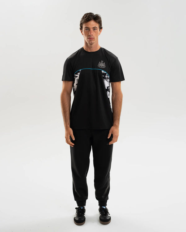 Newcastle United Men's Black Panel Camo T-Shirt