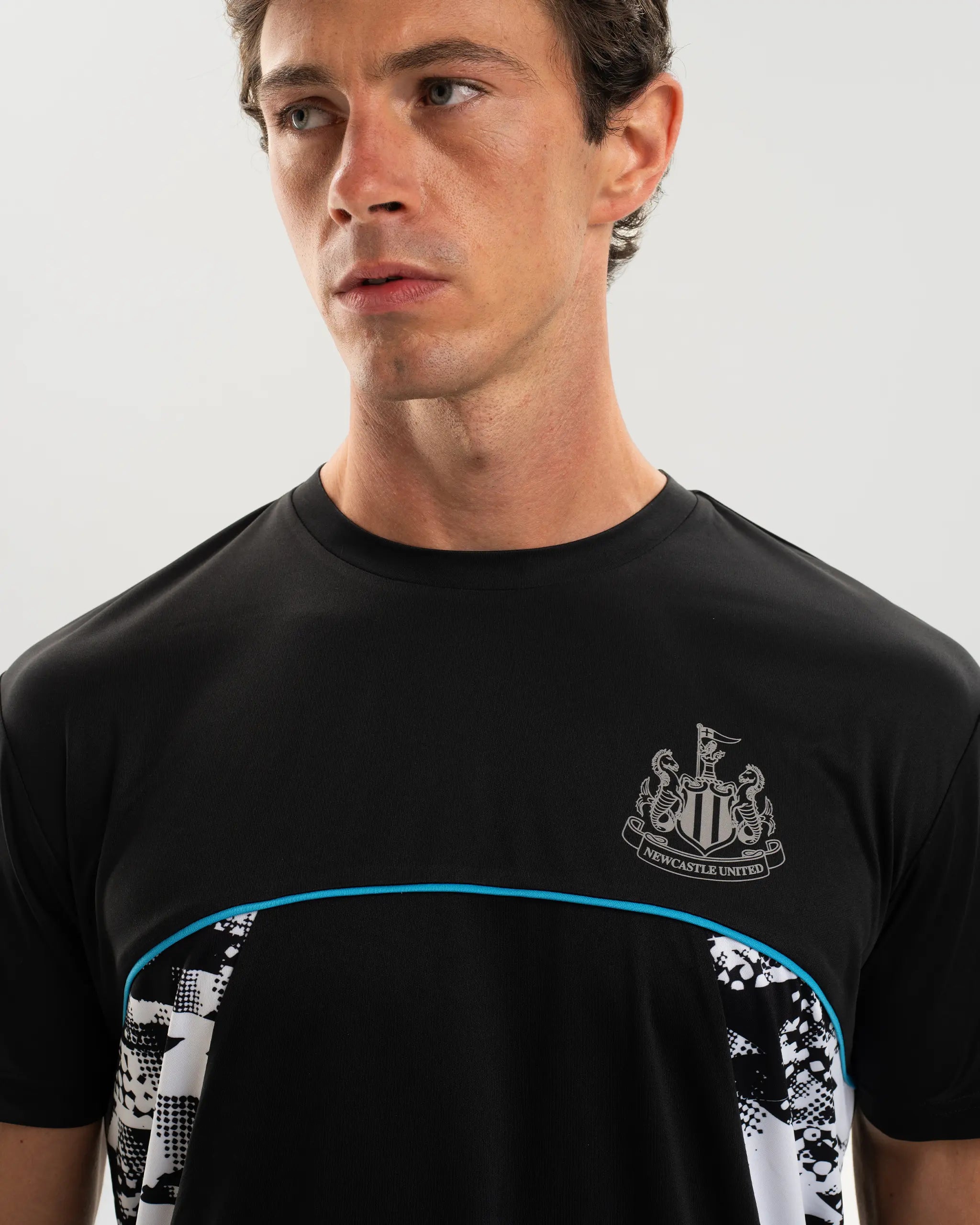 Newcastle United Men's Black Panel Camo T-Shirt