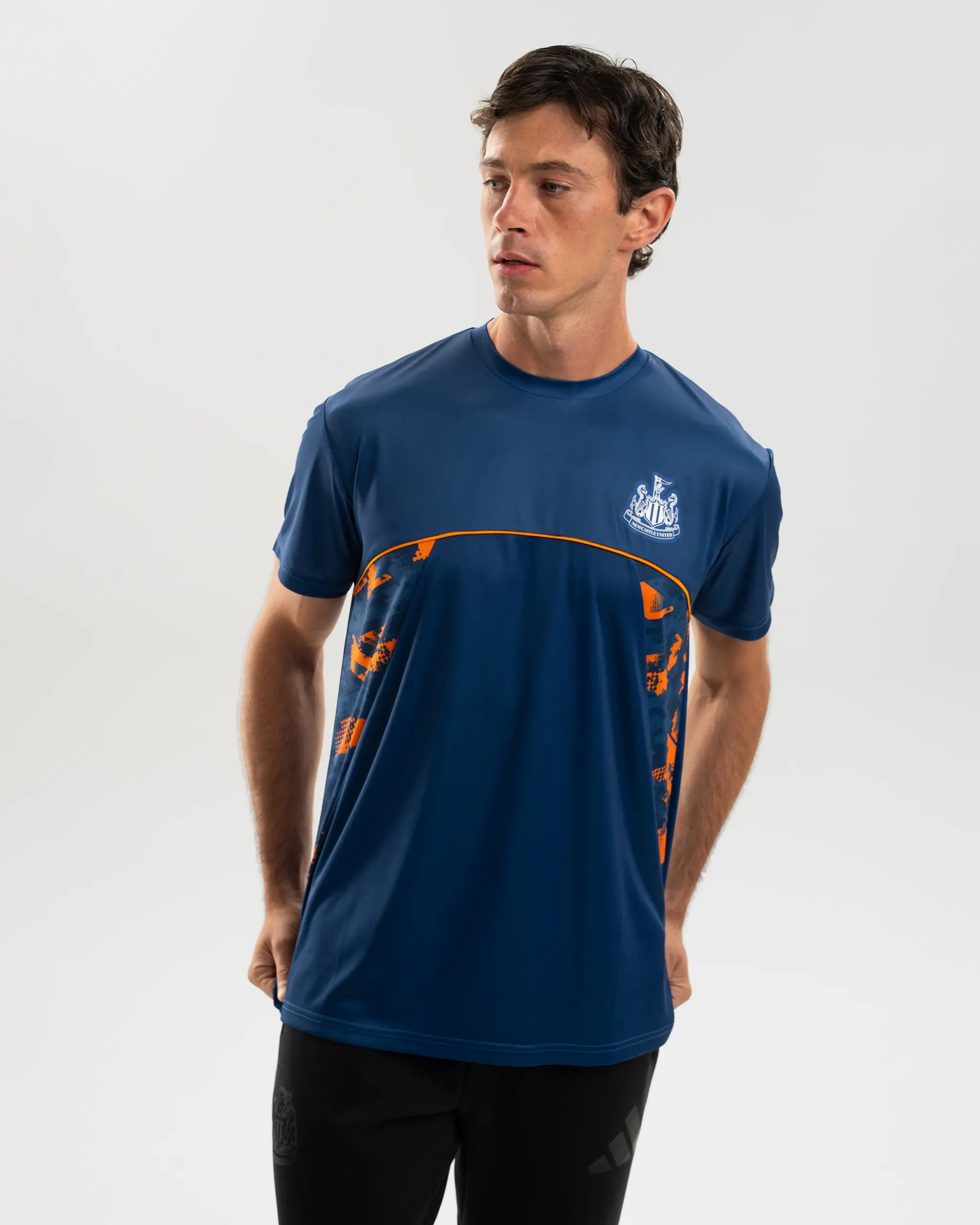 Newcastle United Men's Navy & Orange Panel T-Shirt