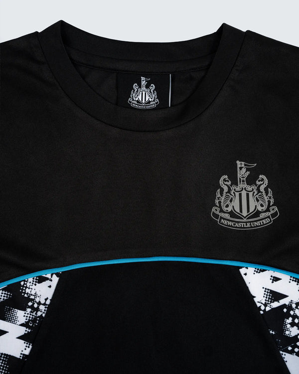 Newcastle United Kids' Black Panel Camo T-Shirt
