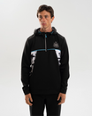 Newcastle United Men's Black Panel 1/4 Zip Hoodie