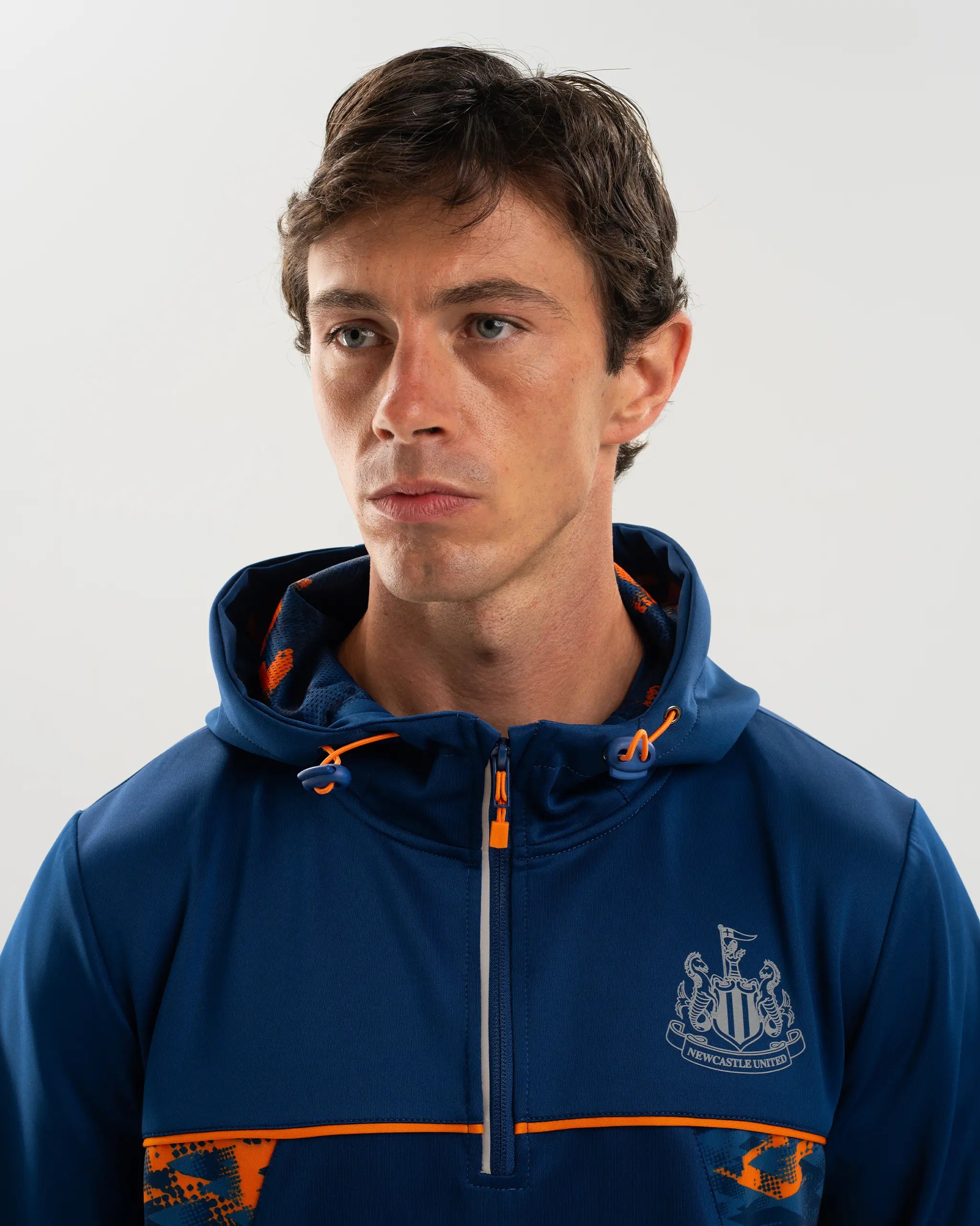 Newcastle United Men's Navy & Orange Panel Hoodie