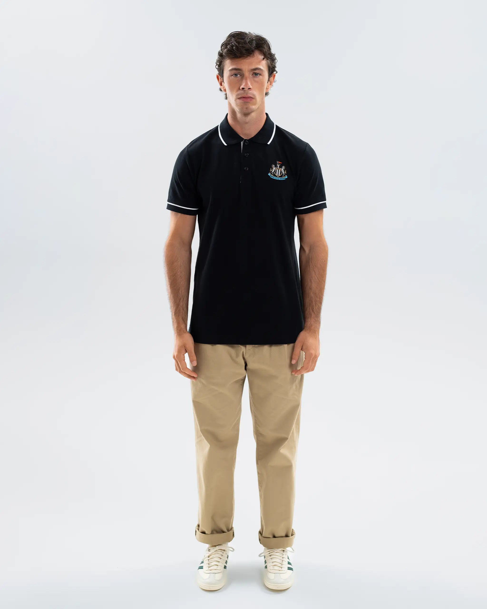 Newcastle United Men's Essentials Range Black Polo Shirt
