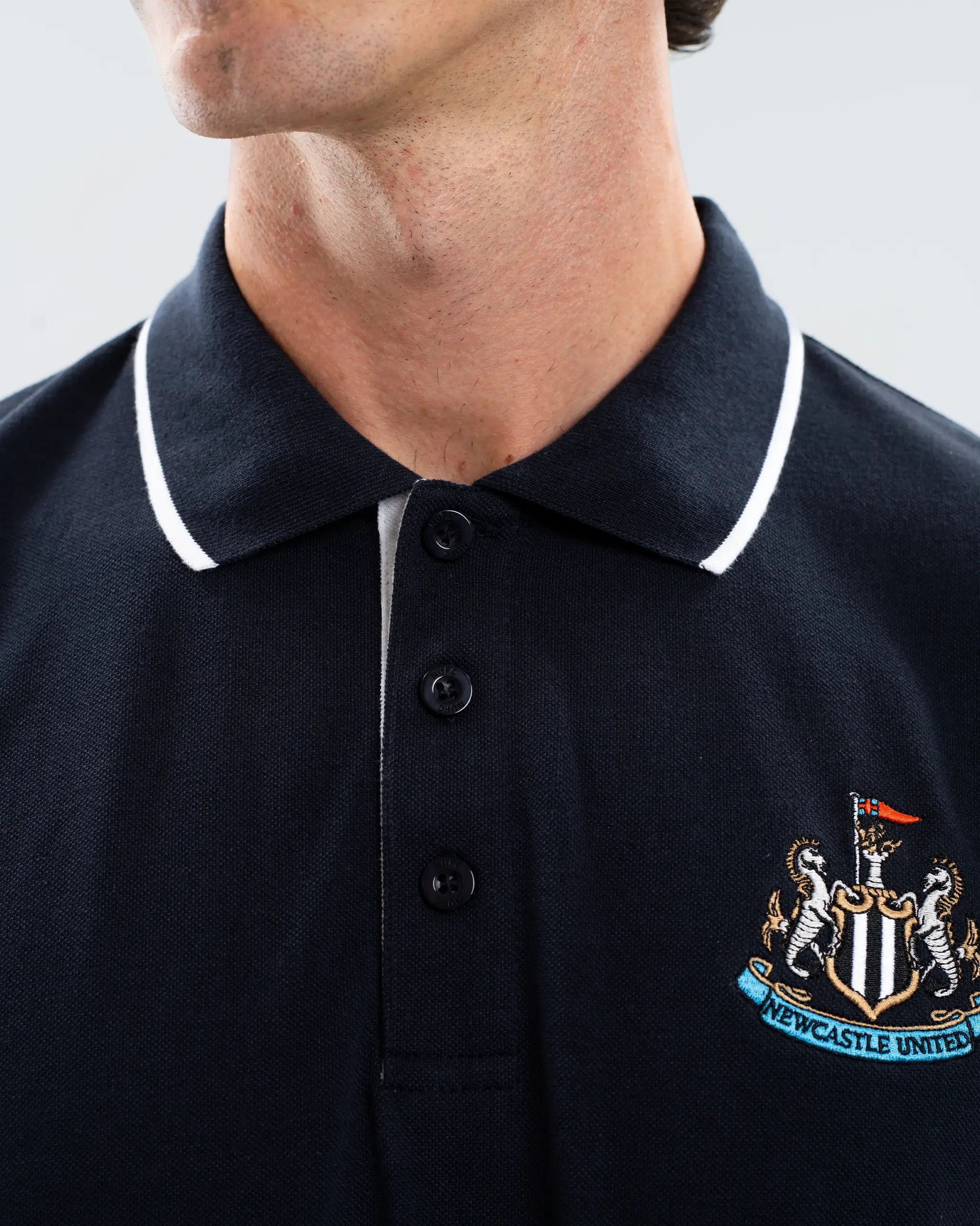 Newcastle United Men's Essentials Range Navy Polo Shirt