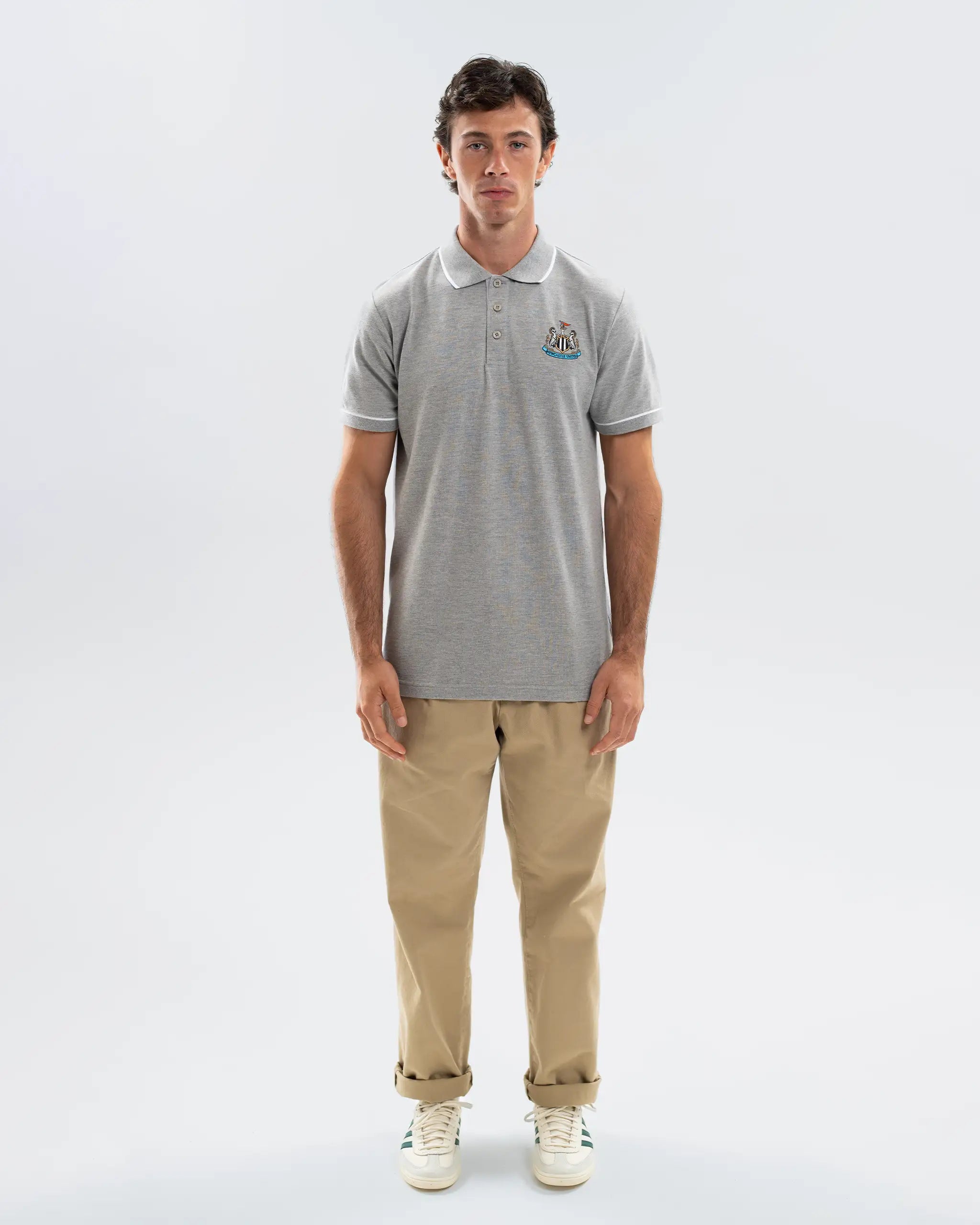 Newcastle United Men's Essentials Range Grey Polo Shirt
