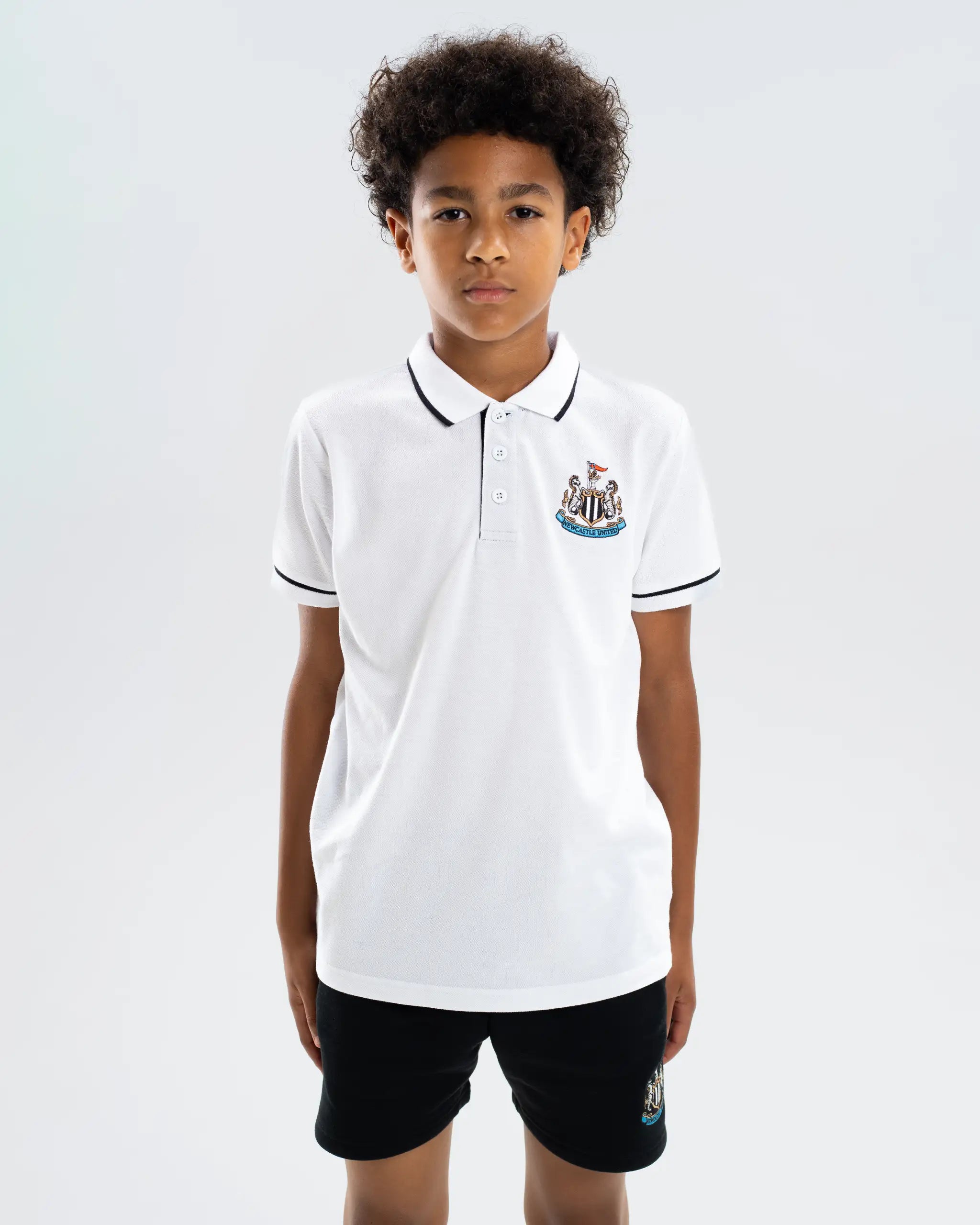 Newcastle United Kids' Essentials Range White Polo Shirt
