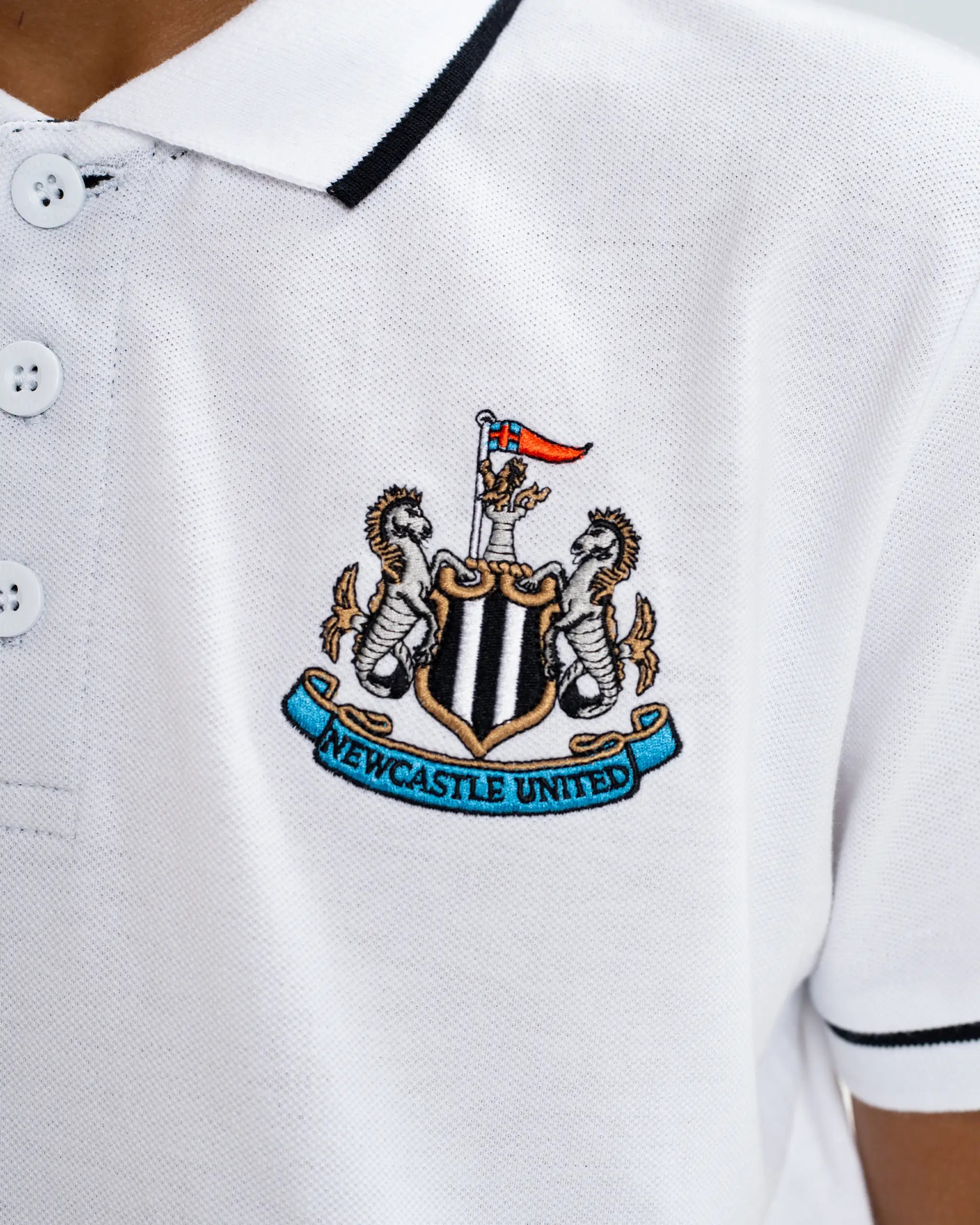 Newcastle United Kids' Essentials Range White Polo Shirt