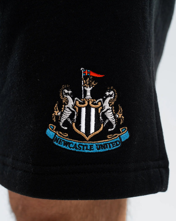 Newcastle United Men's Essentials Range Black Fleece Shorts