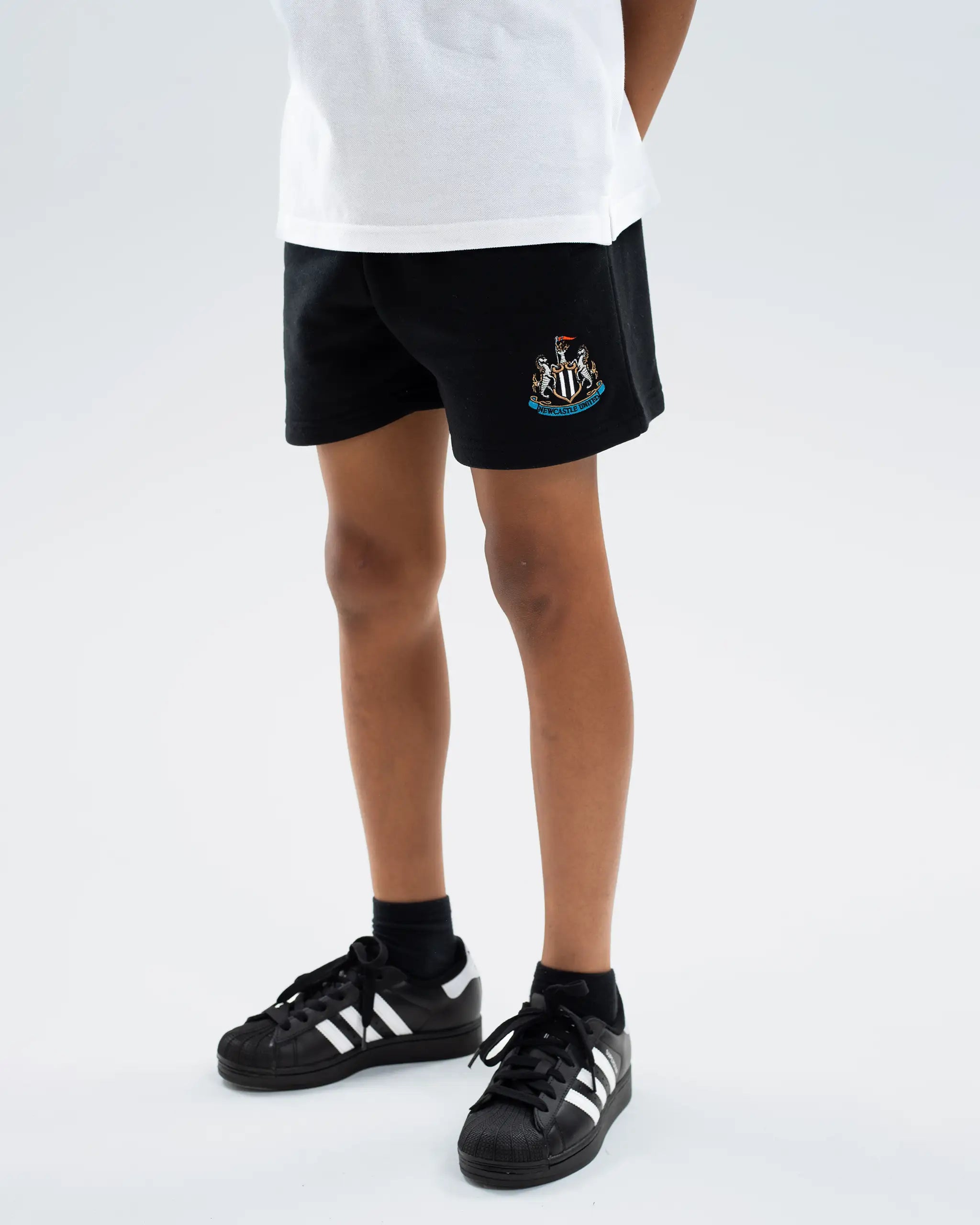 Newcastle United Kids' Essentials Range Black Fleece Shorts