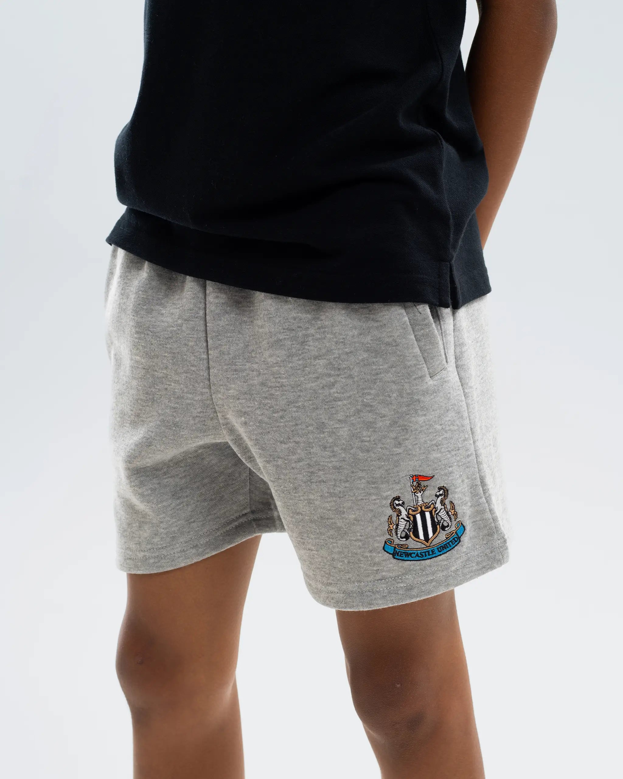 Newcastle United Kids' Essentials Range Grey Fleece Shorts