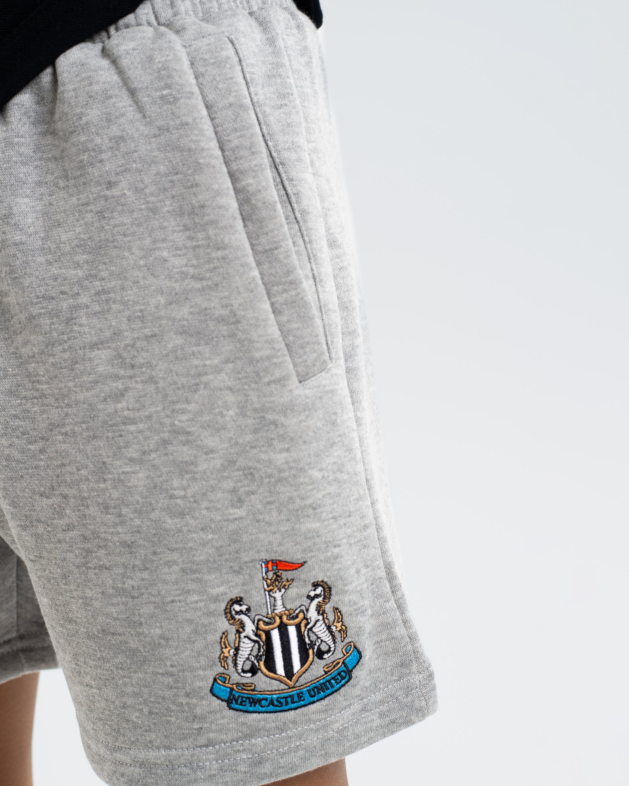 Newcastle United Kids' Essentials Range Grey Fleece Shorts