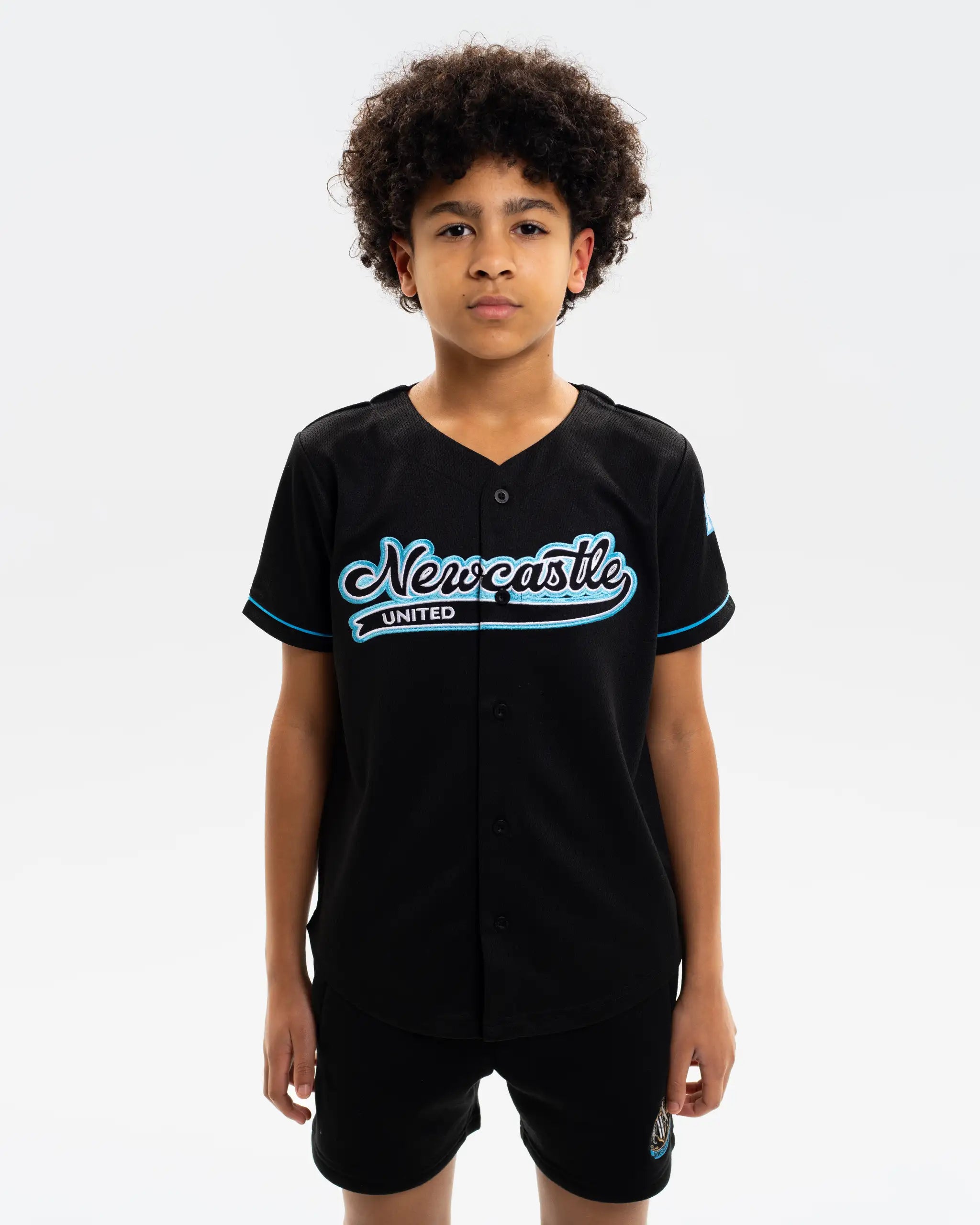 Newcastle United Kids' Black Baseball Jersey