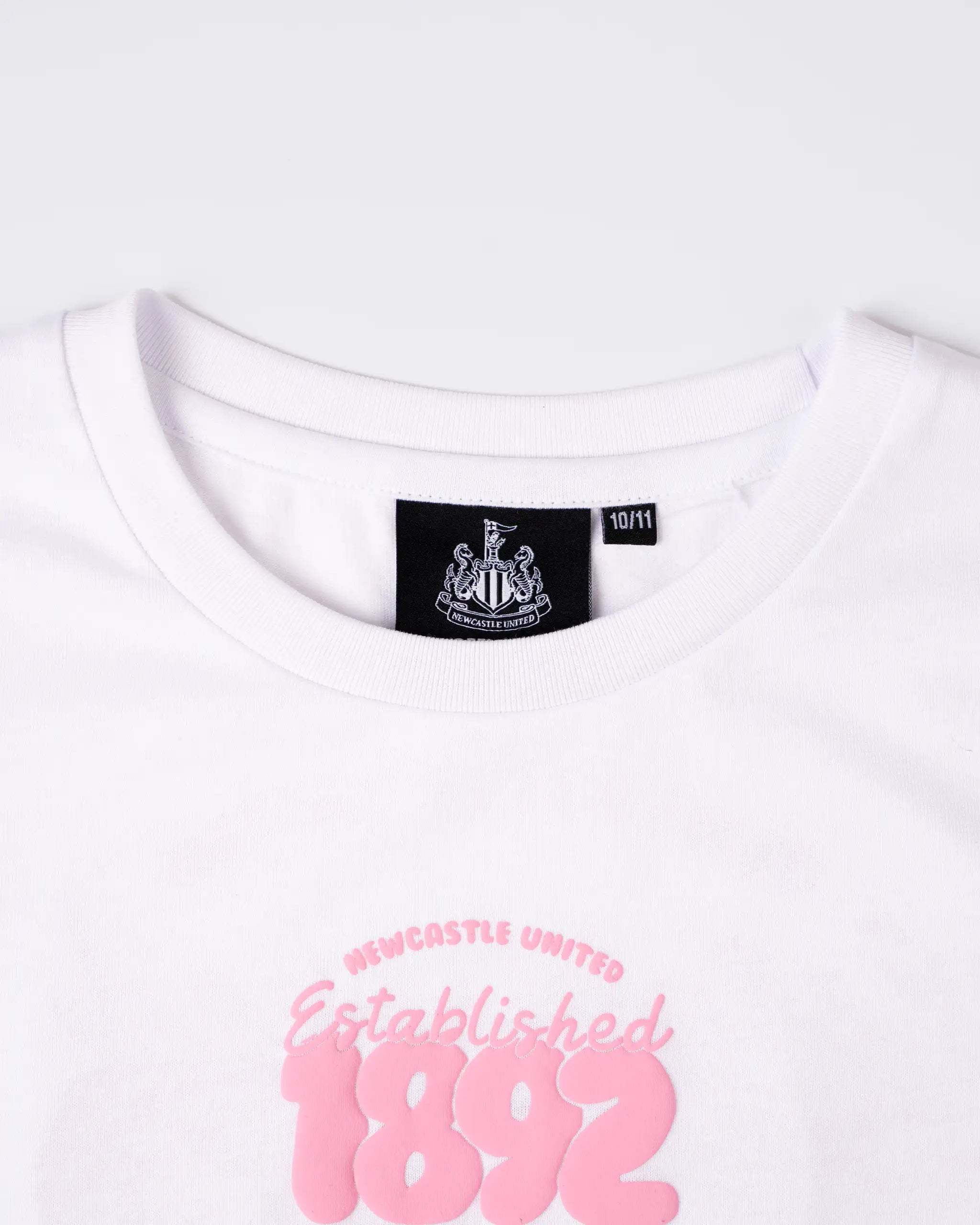 Newcastle United Girl's 1892 White & Pink Oversized T-Shirt