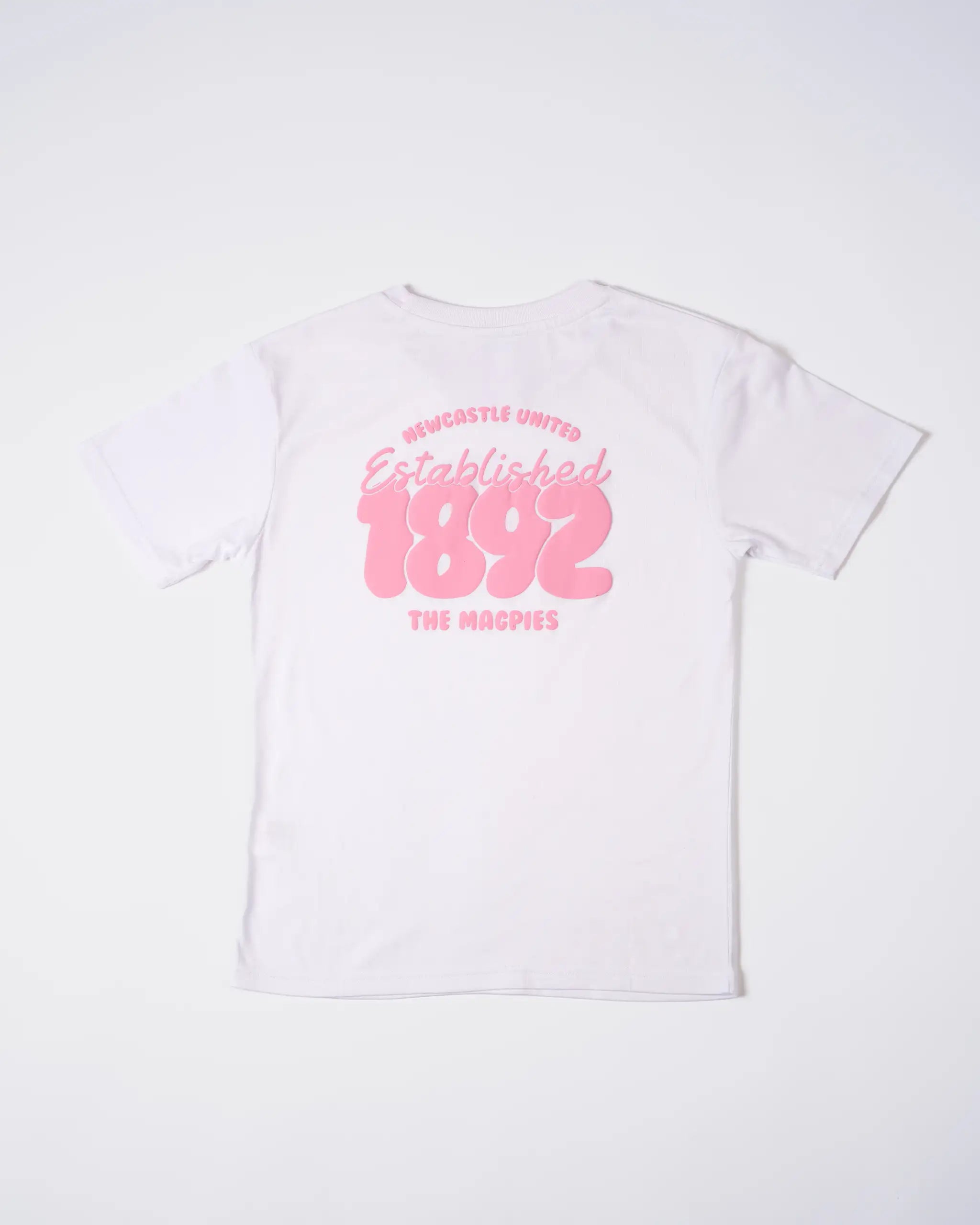 Newcastle United Girl's 1892 White & Pink Oversized T-Shirt