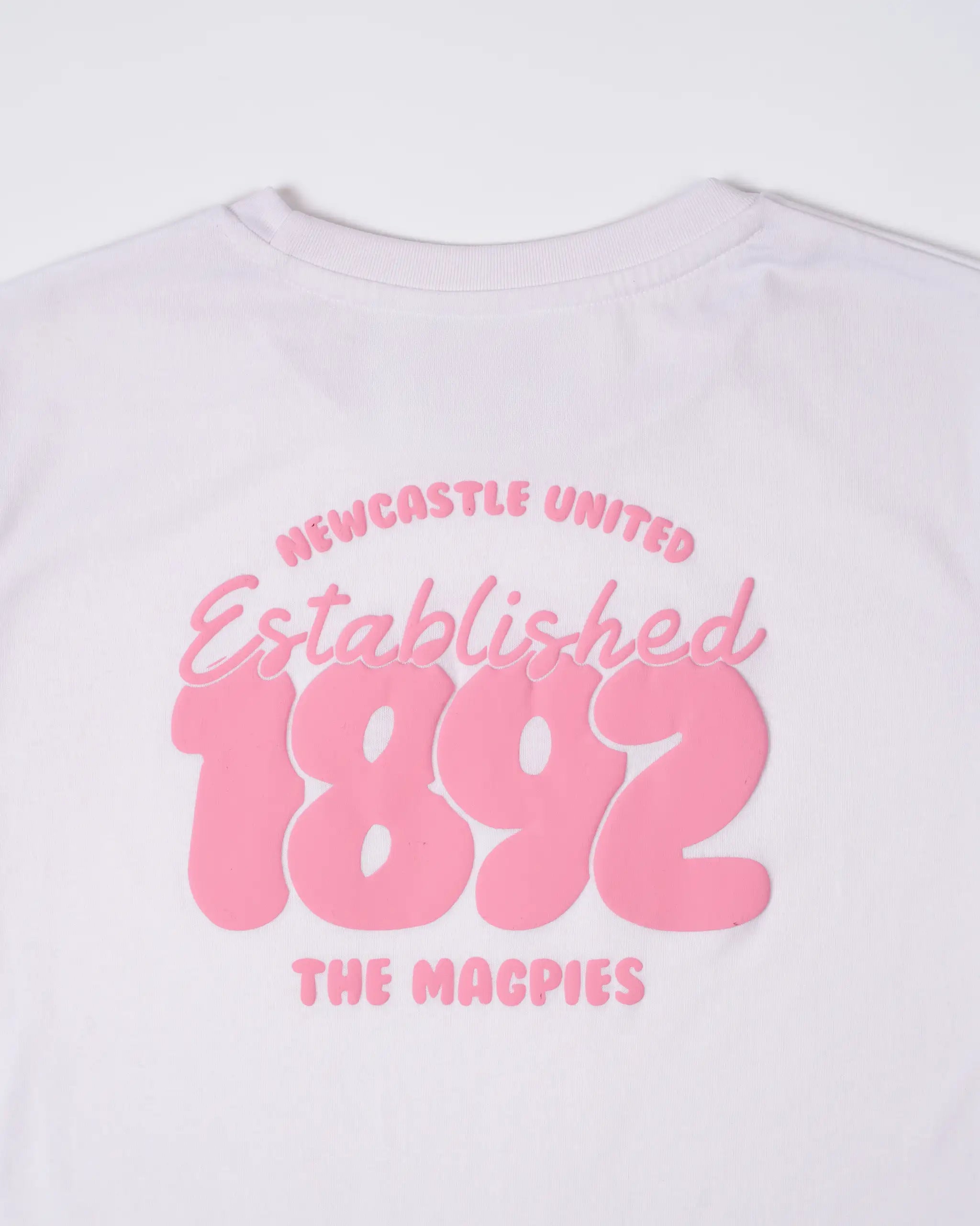 Newcastle United Girl's 1892 White & Pink Oversized T-Shirt