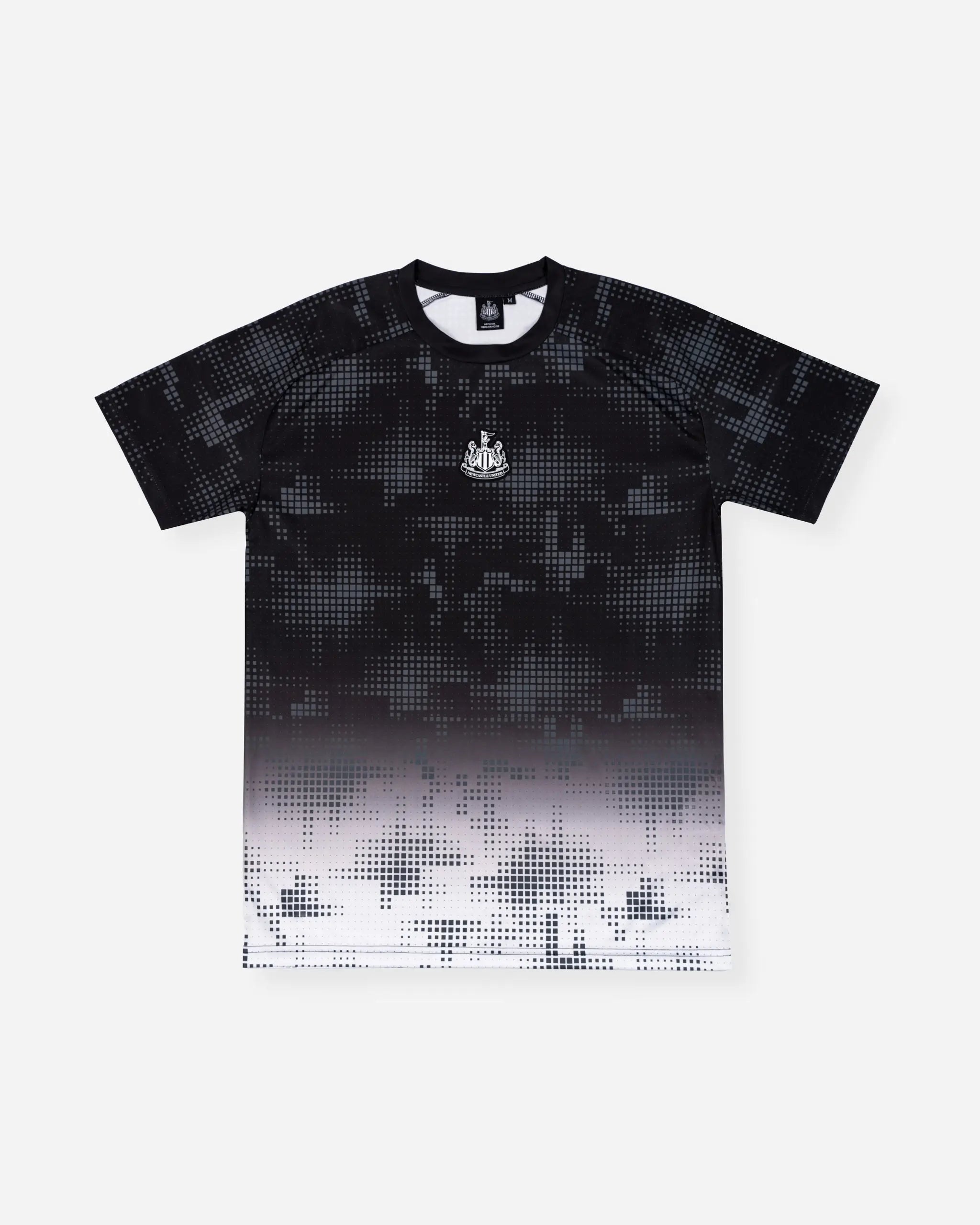 Newcastle United Men's Black & White Ombre Crest T-Shirt