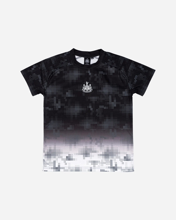 Newcastle United Kids' Black & White Ombre Crest T-Shirt