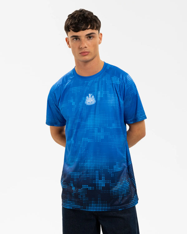 Newcastle United Men's Black & Blue Ombre Crest T-Shirt