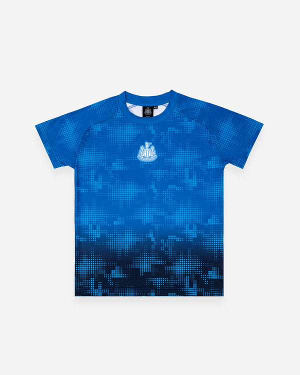 Newcastle United Kids' Black & Blue Ombre Crest T-Shirt
