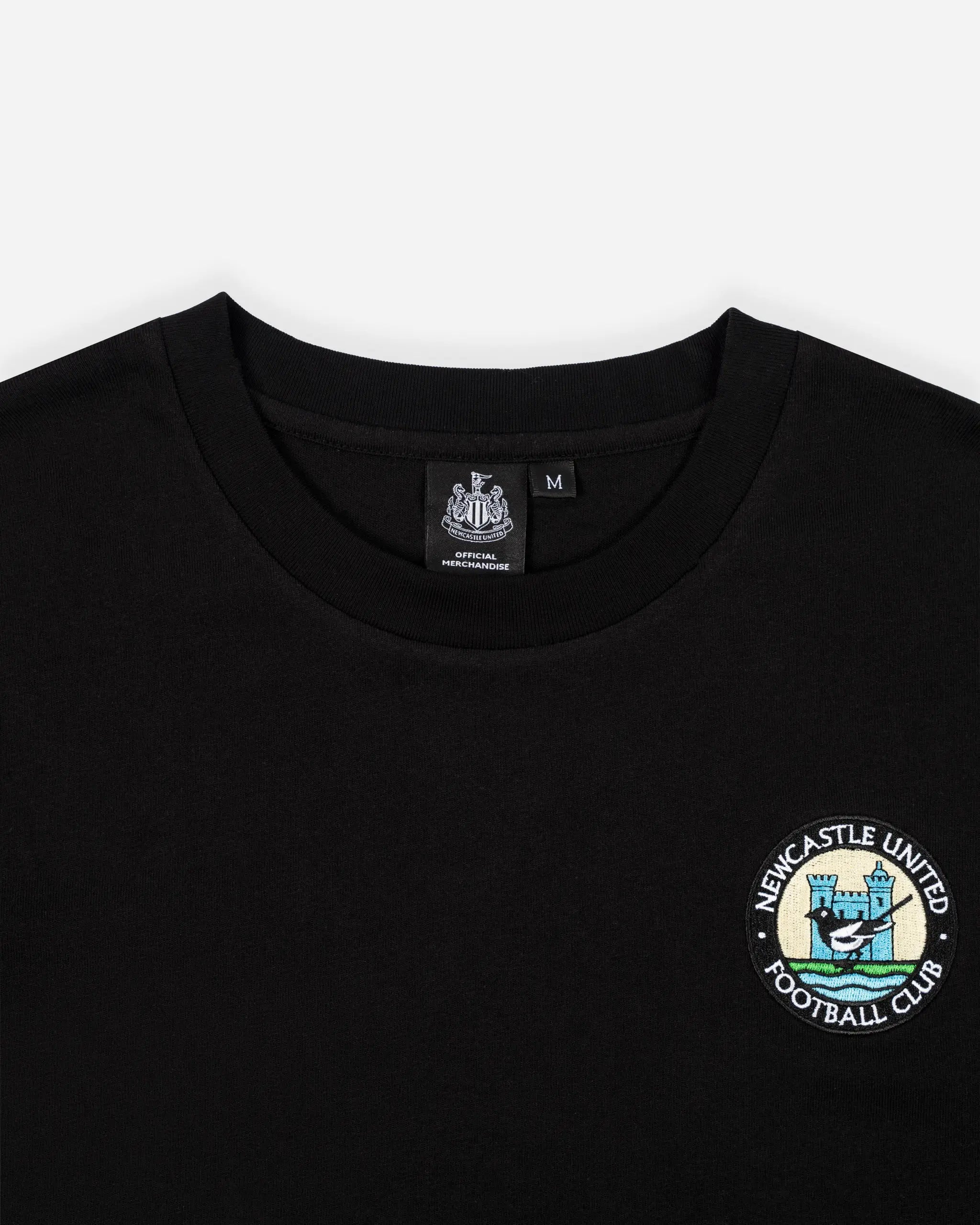 Newcastle United Men's Black 1976 Retro Crest T-Shirt