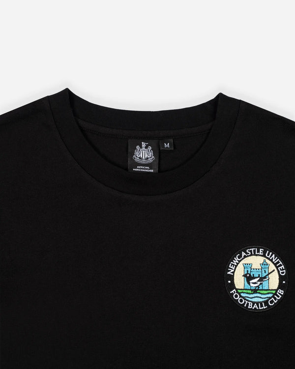 Newcastle United Men's Black 1976 Retro Crest T-Shirt