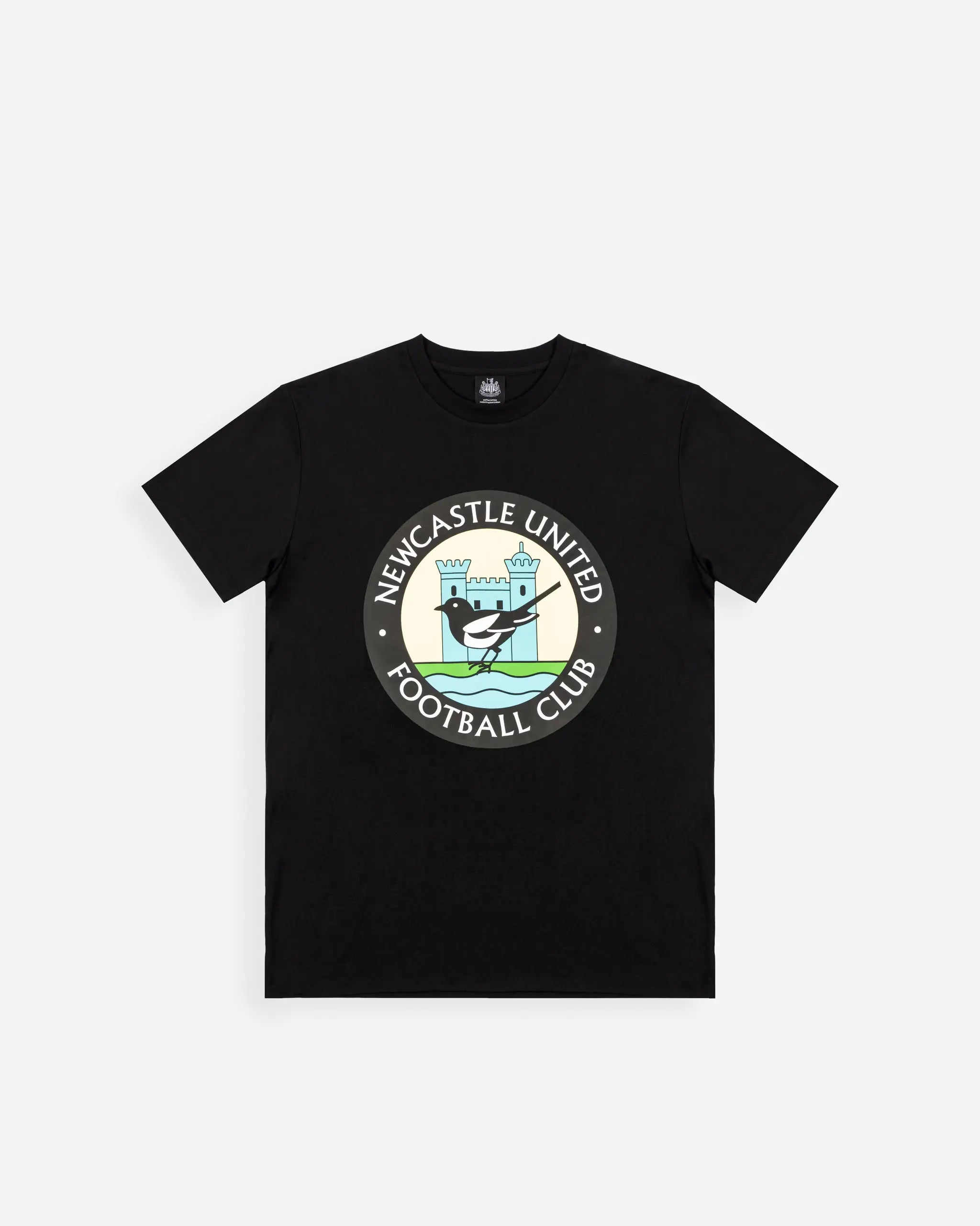 Newcastle United Men's Black Large 1976 Retro Crest T-Shirt