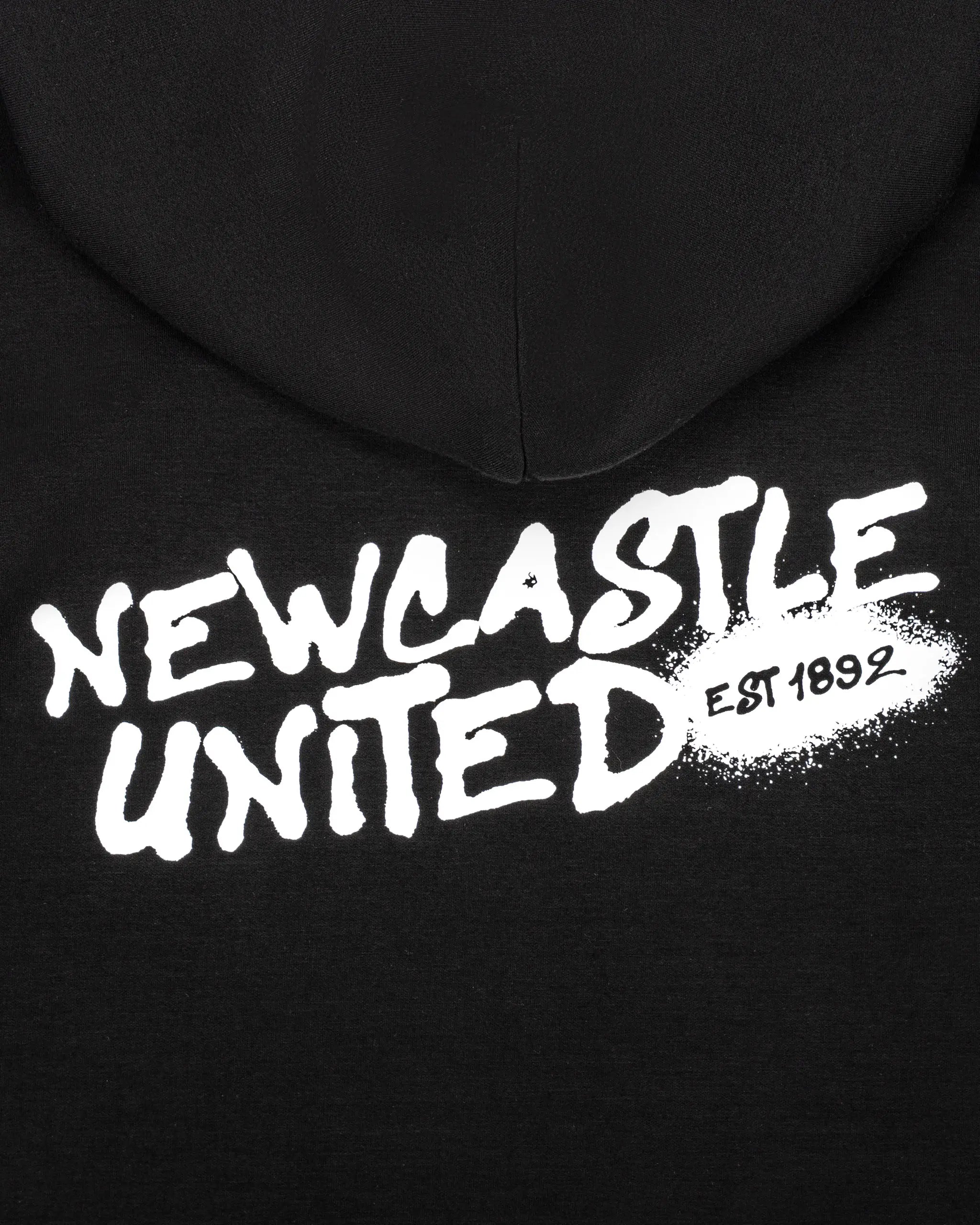 Newcastle United Kids' Black Graffiti Print Scuba Hoodie