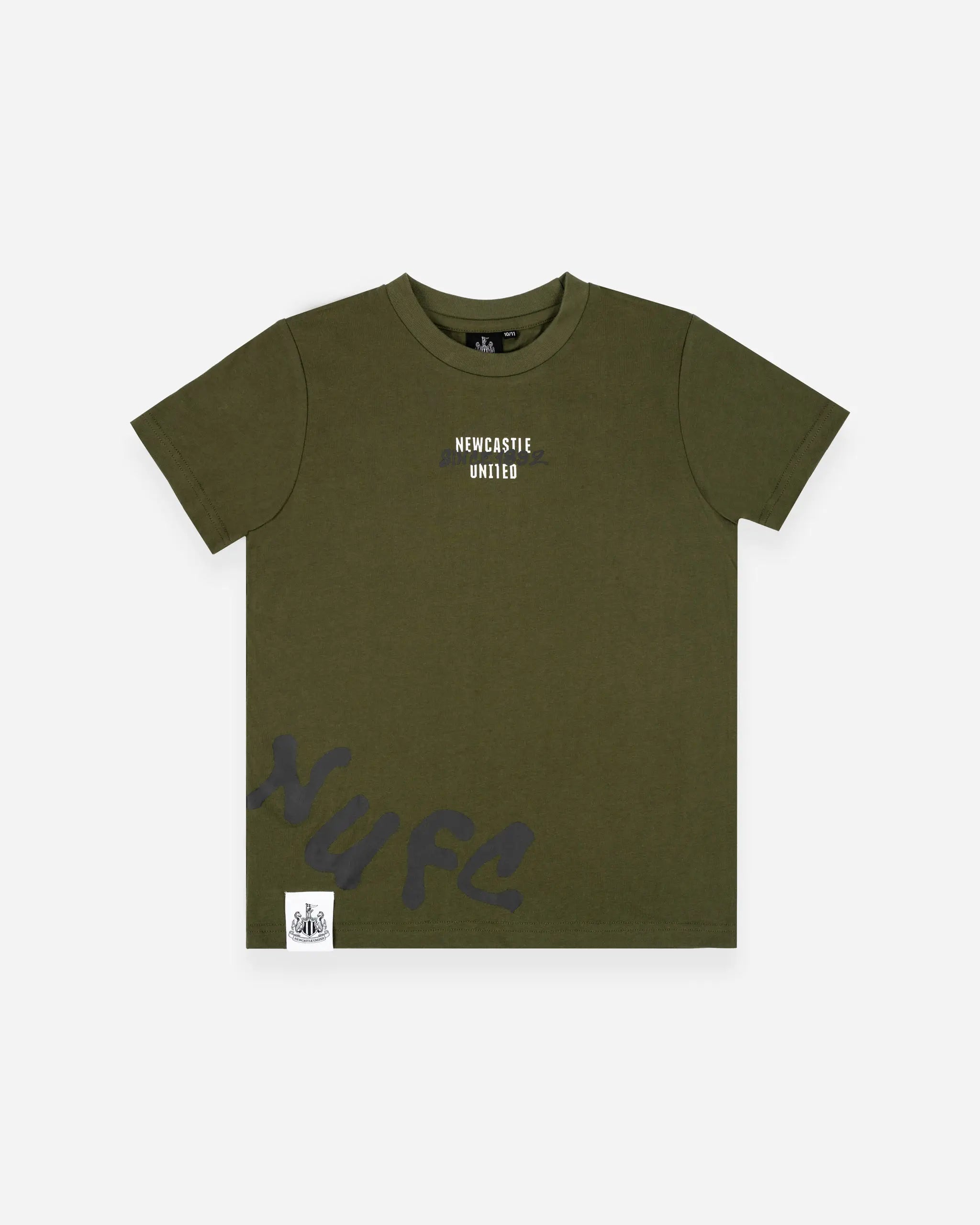 Newcastle United Kids' Khaki Graffiti Print T-Shirt