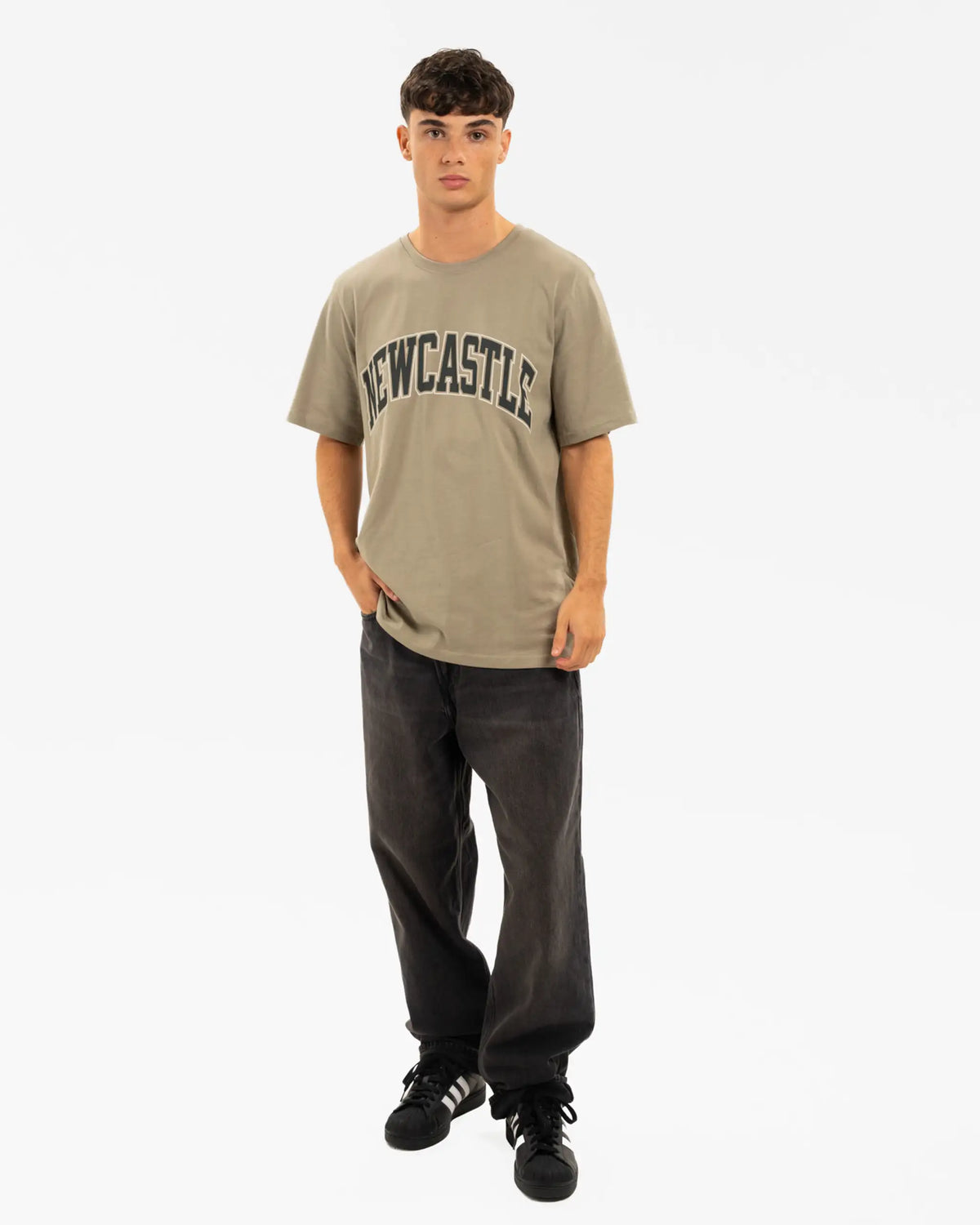 Newcastle United Men's Olive Green Graphic Crest T-Shirt