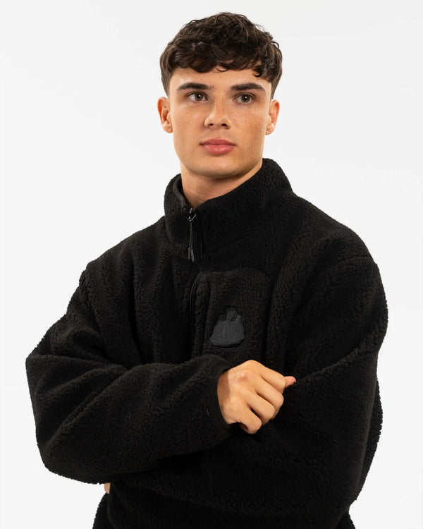 Newcastle United Men's Black Pocket Teddy Fleece Jacket