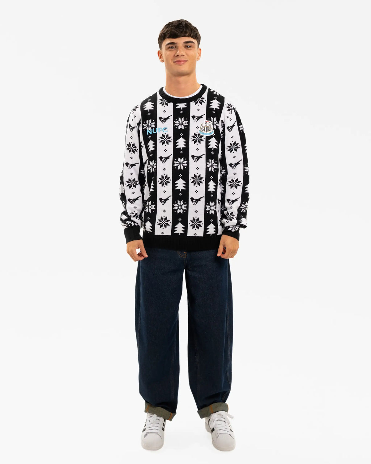 Newcastle United Adult's Black & White Christmas Jumper