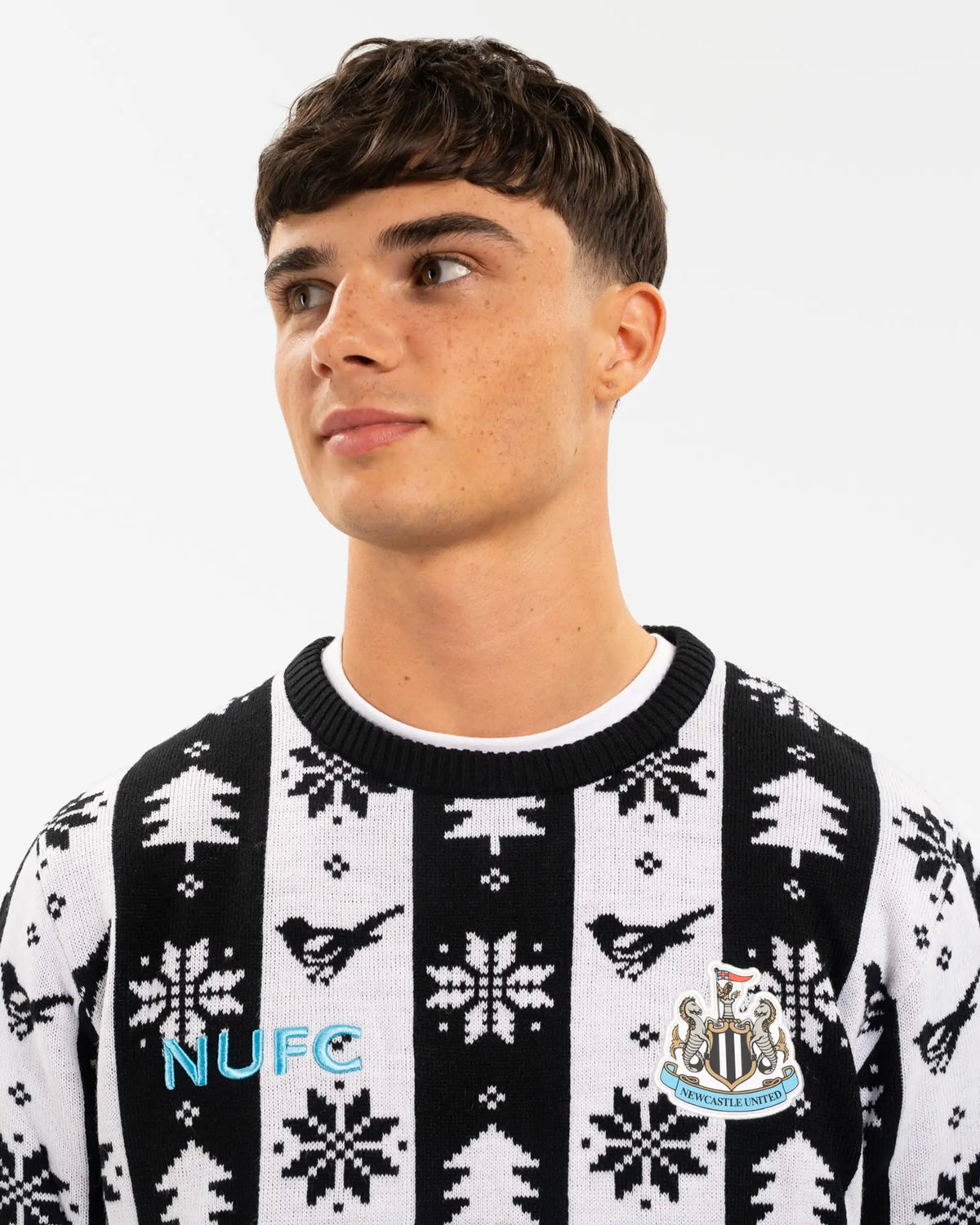 Newcastle United Adult's Black & White Christmas Jumper
