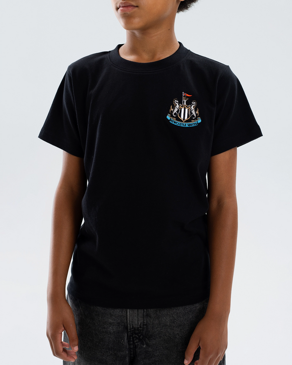 Newcastle United Kids' Essentials Range Black T-Shirt
