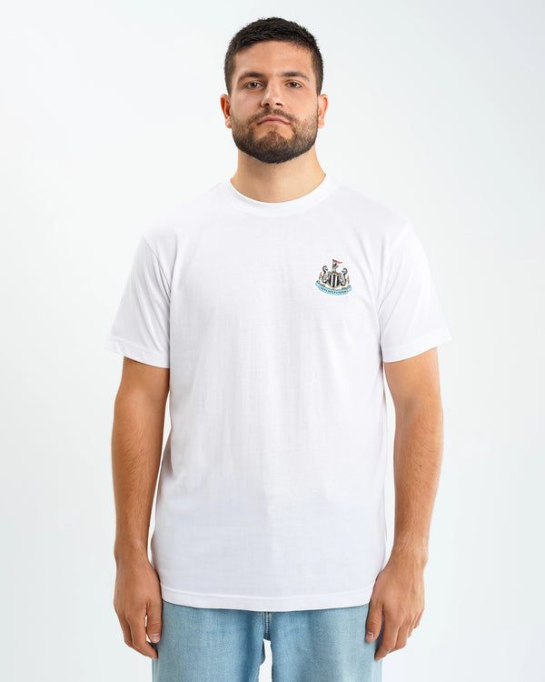 Newcastle United Men's White Terrace Crest T-Shirt