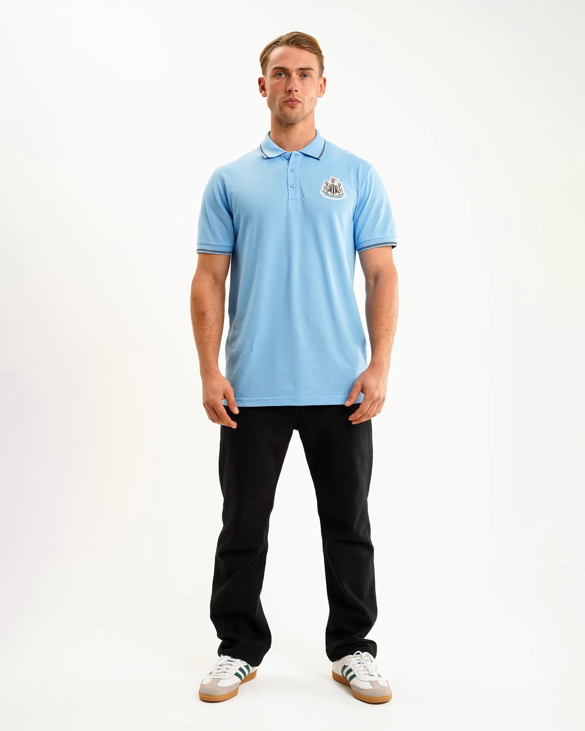 Newcastle United Men's Blue Terrace Pique Polo Shirt