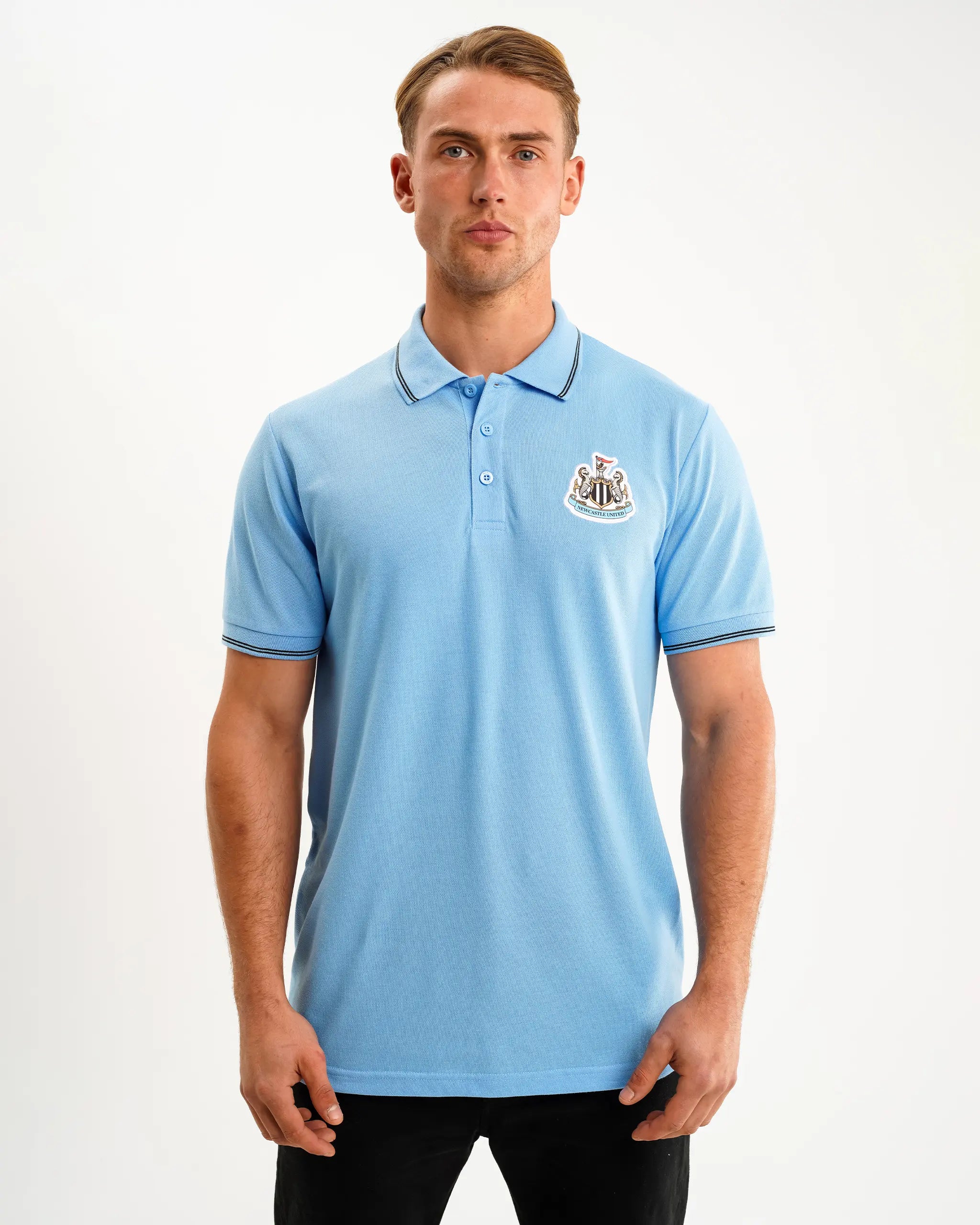 Newcastle United Men's Blue Terrace Pique Polo Shirt