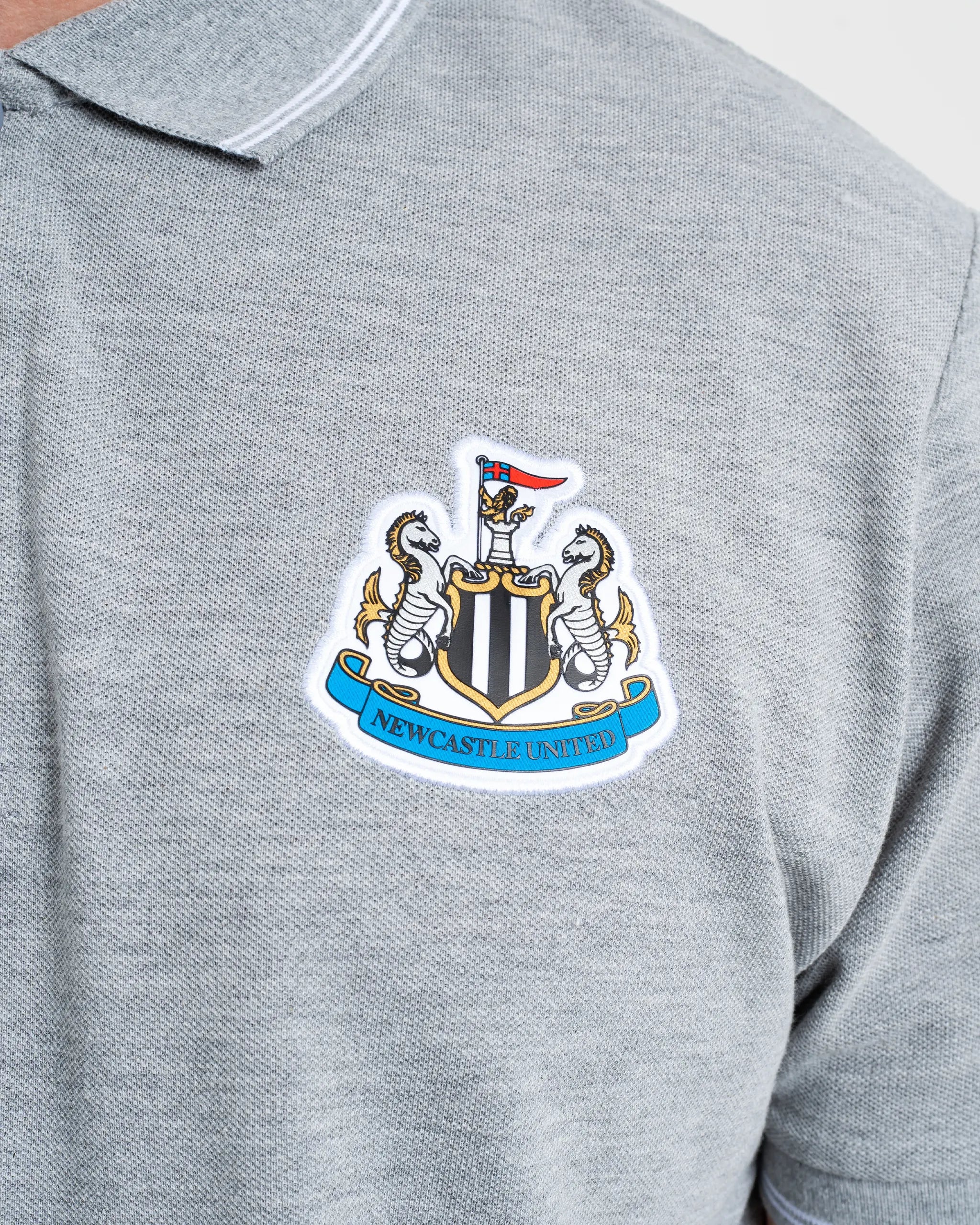 Newcastle United Men s Grey Marl Terrace Pique Polo
