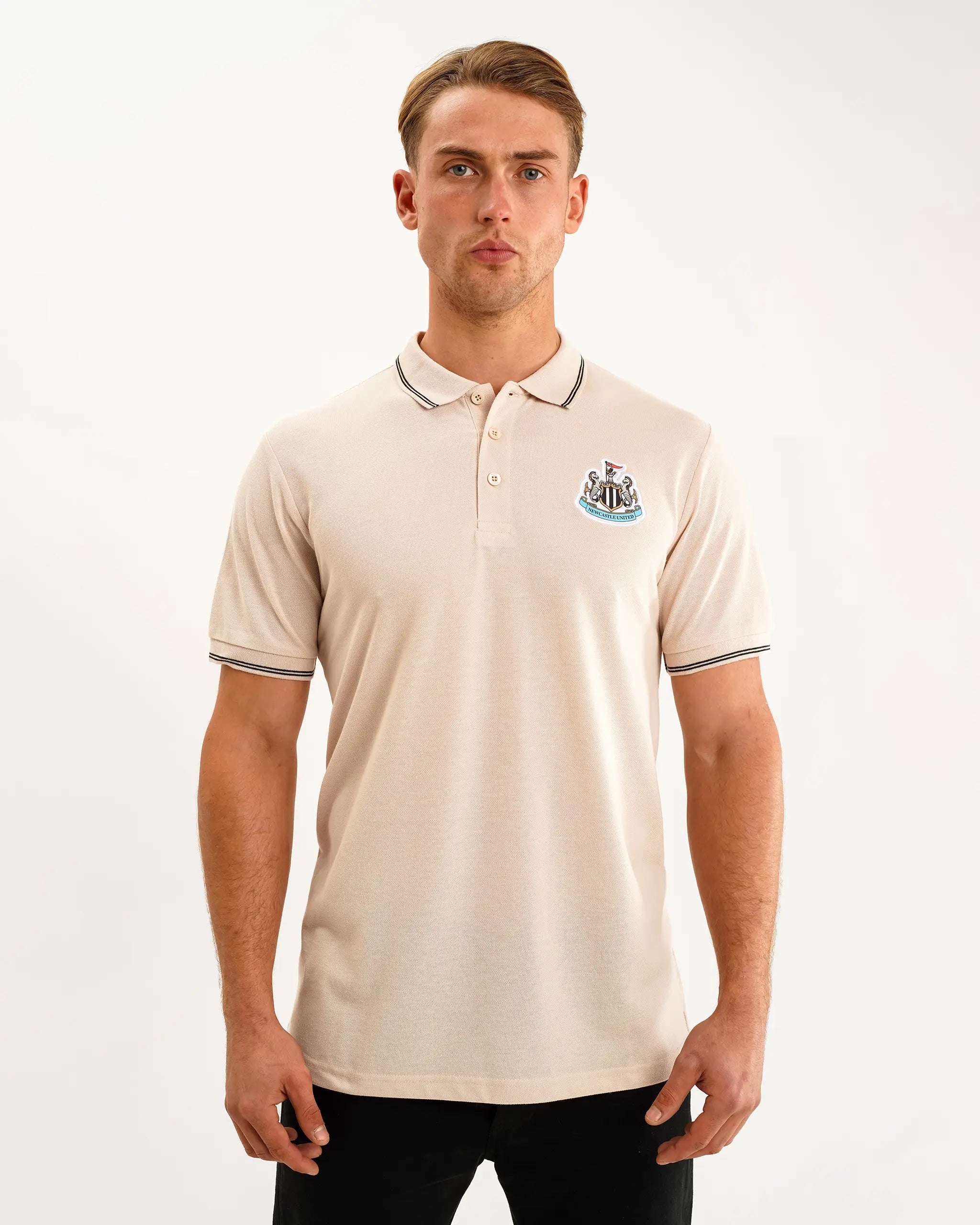 Newcastle United Men's Oat Terrace Pique Polo Shirt