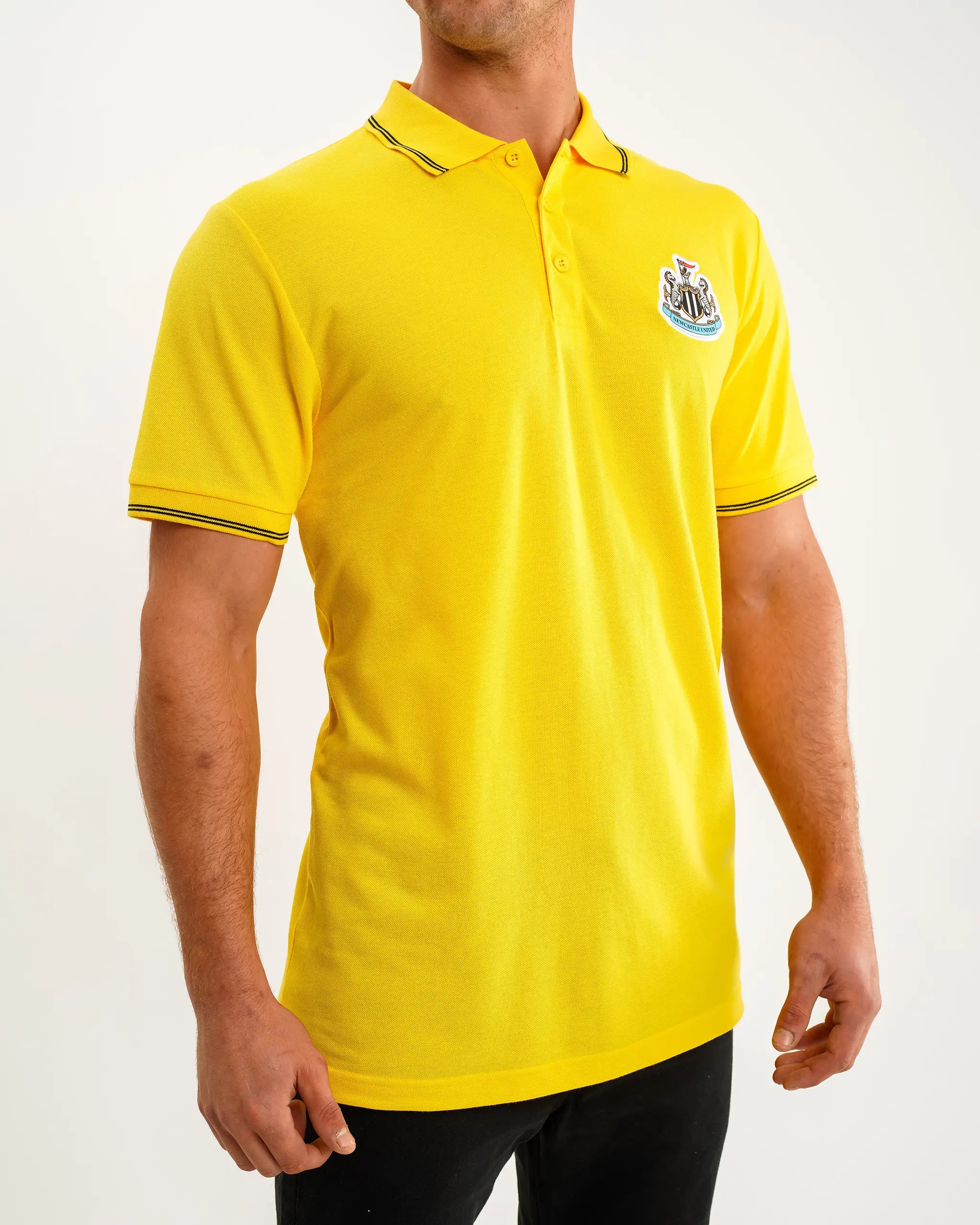 Newcastle United Men's Yellow Terrace Pique Polo Shirt